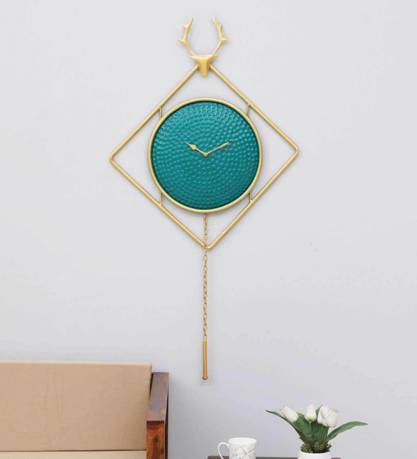 Handmade Gold Metal Novelty Wall Clock