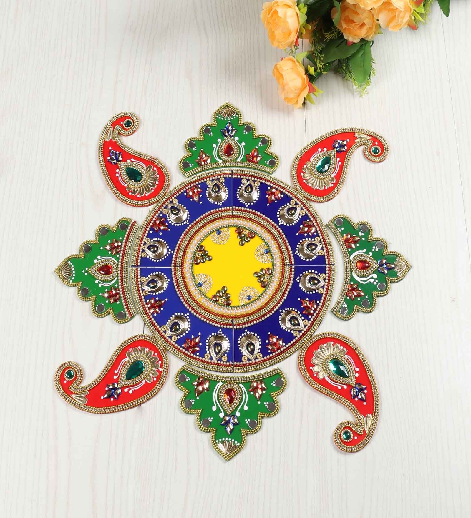 Buy Handmade Indian Decor Red Plastic Rangoli at 32% OFF by Itiha ...