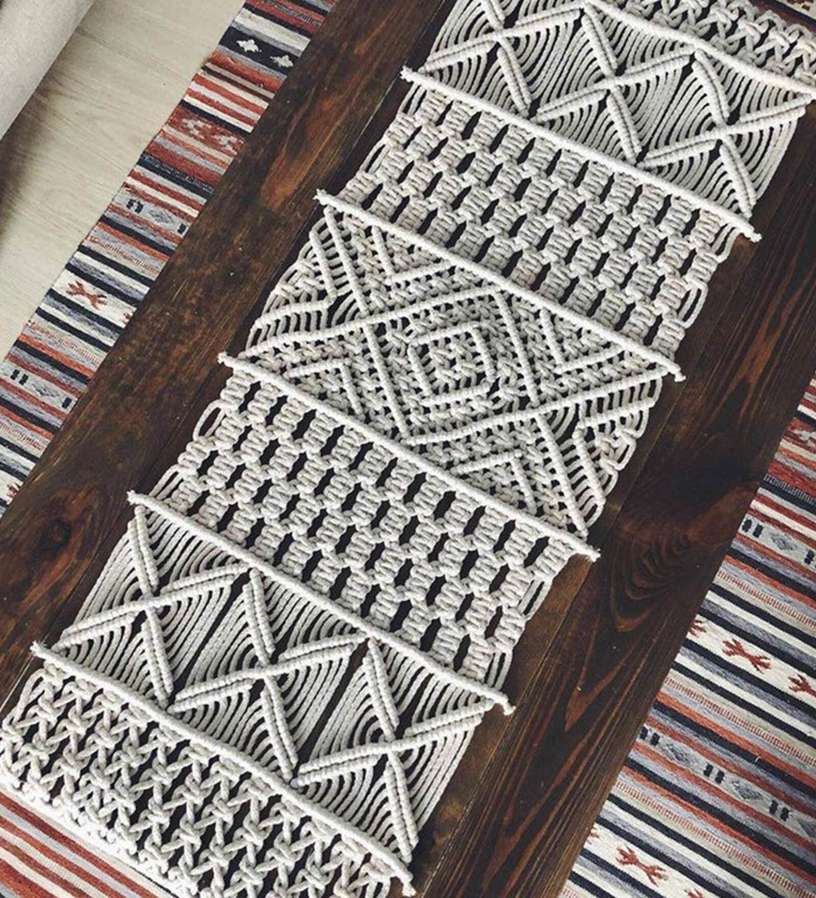 Buy Benin Handmade (78x14) Off White Cotton Table Runner at 31 OFF by Kaahira Pepperfry