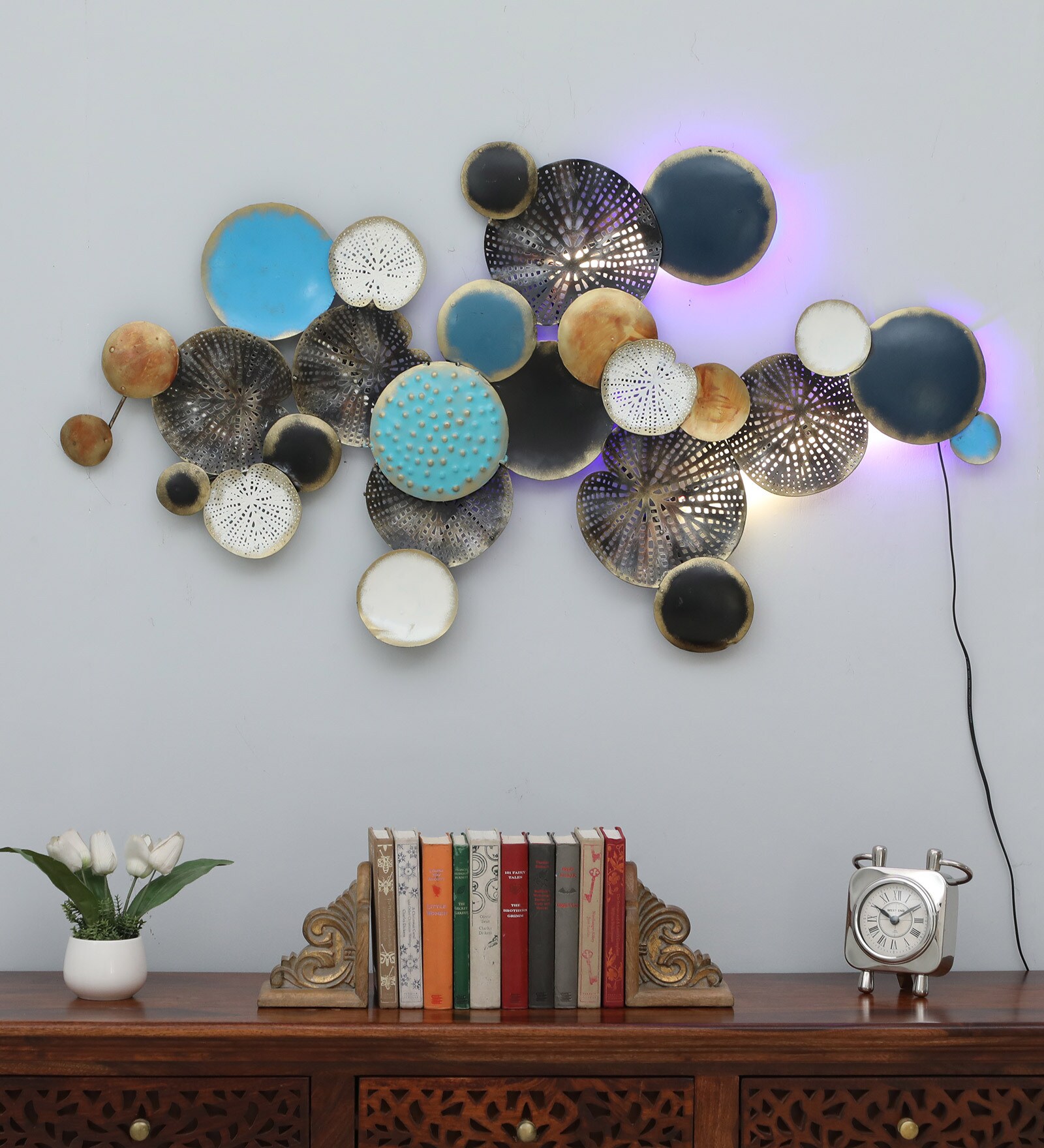 Handmade Multicolour Abstract Metal Wall Art