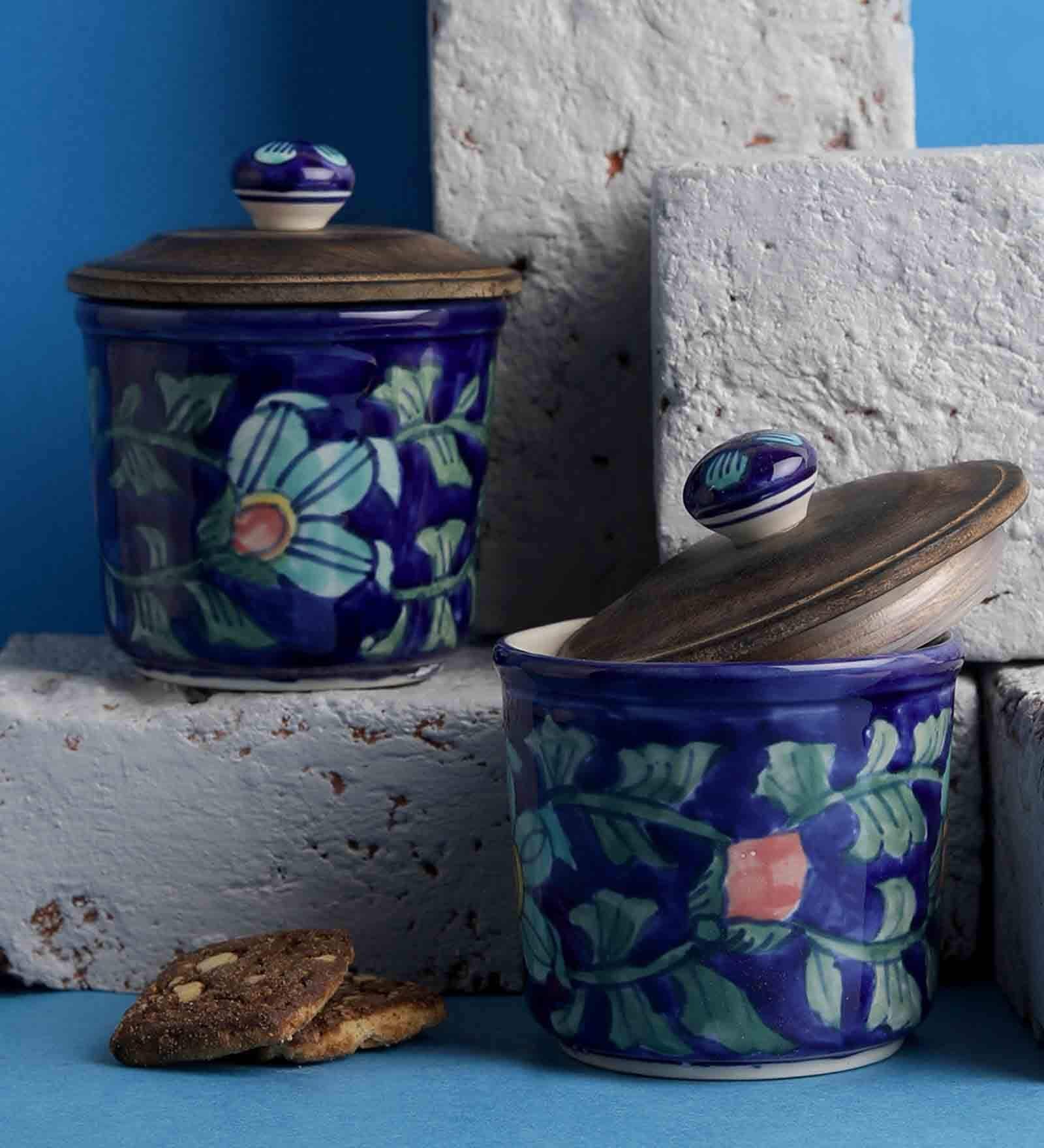 HandPainted NA (Set of 2) Jar Container