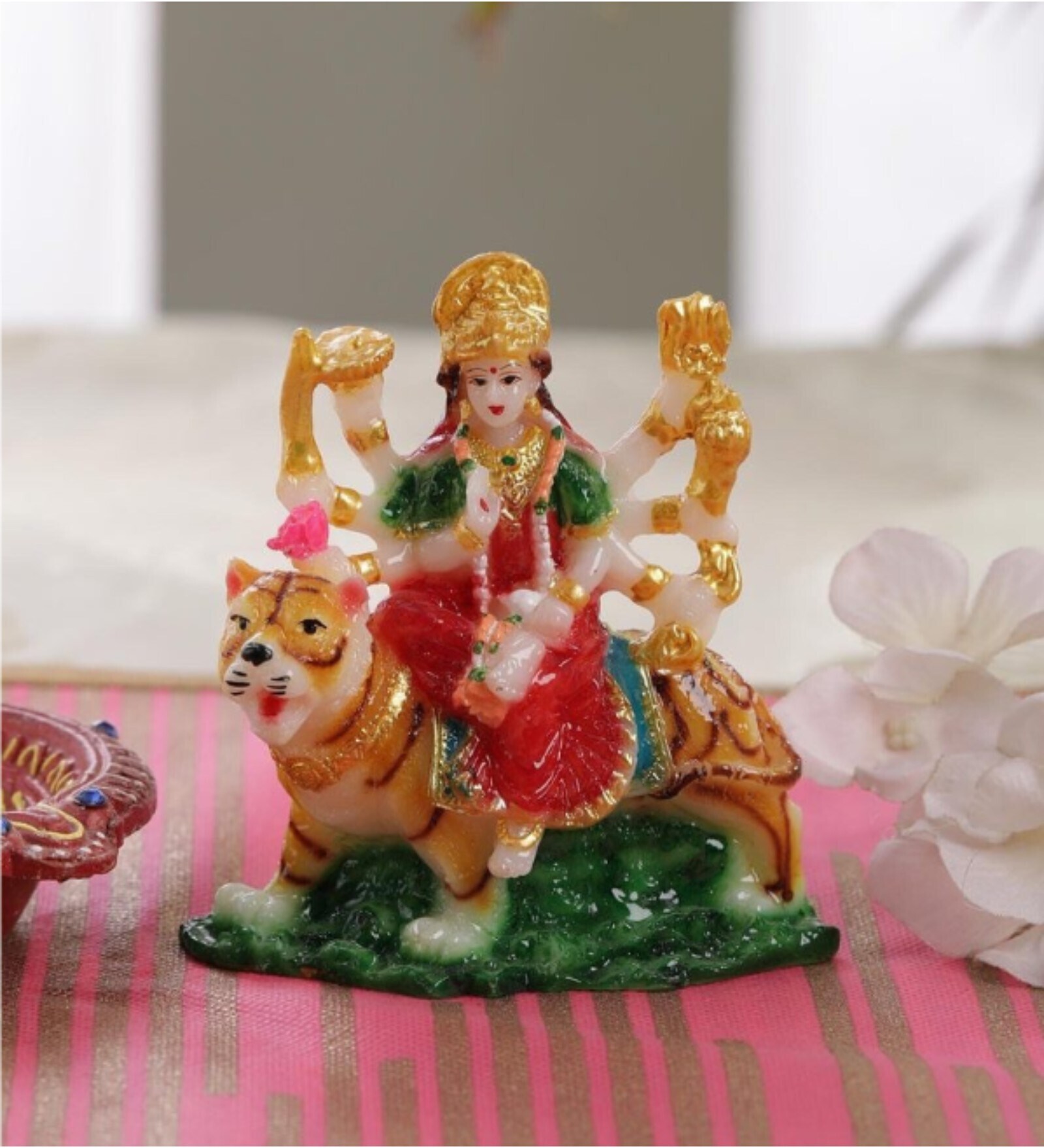 Handpainted Goddess Mata Durga Idol