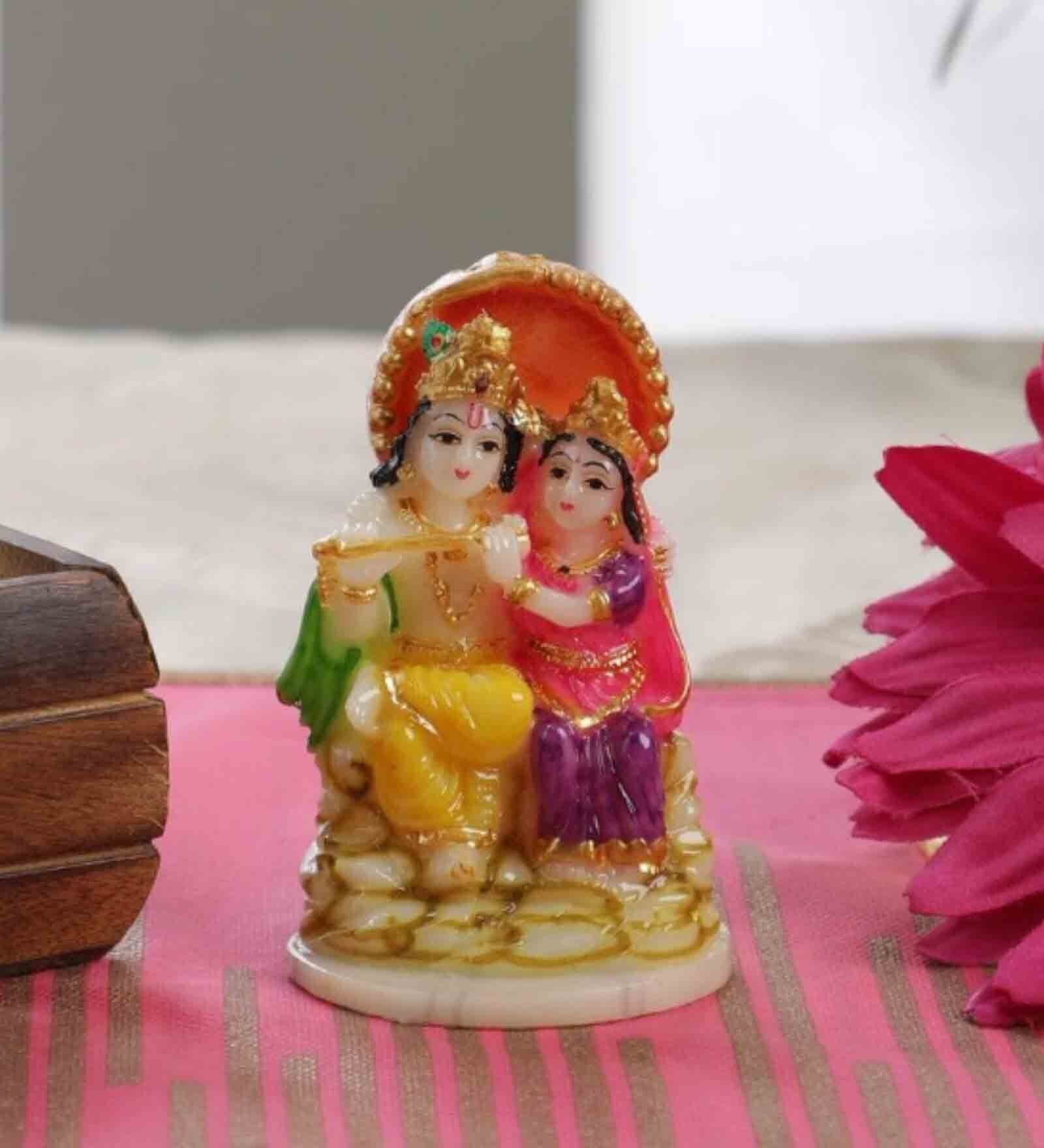 Handpainted Radha Krishna  Flute