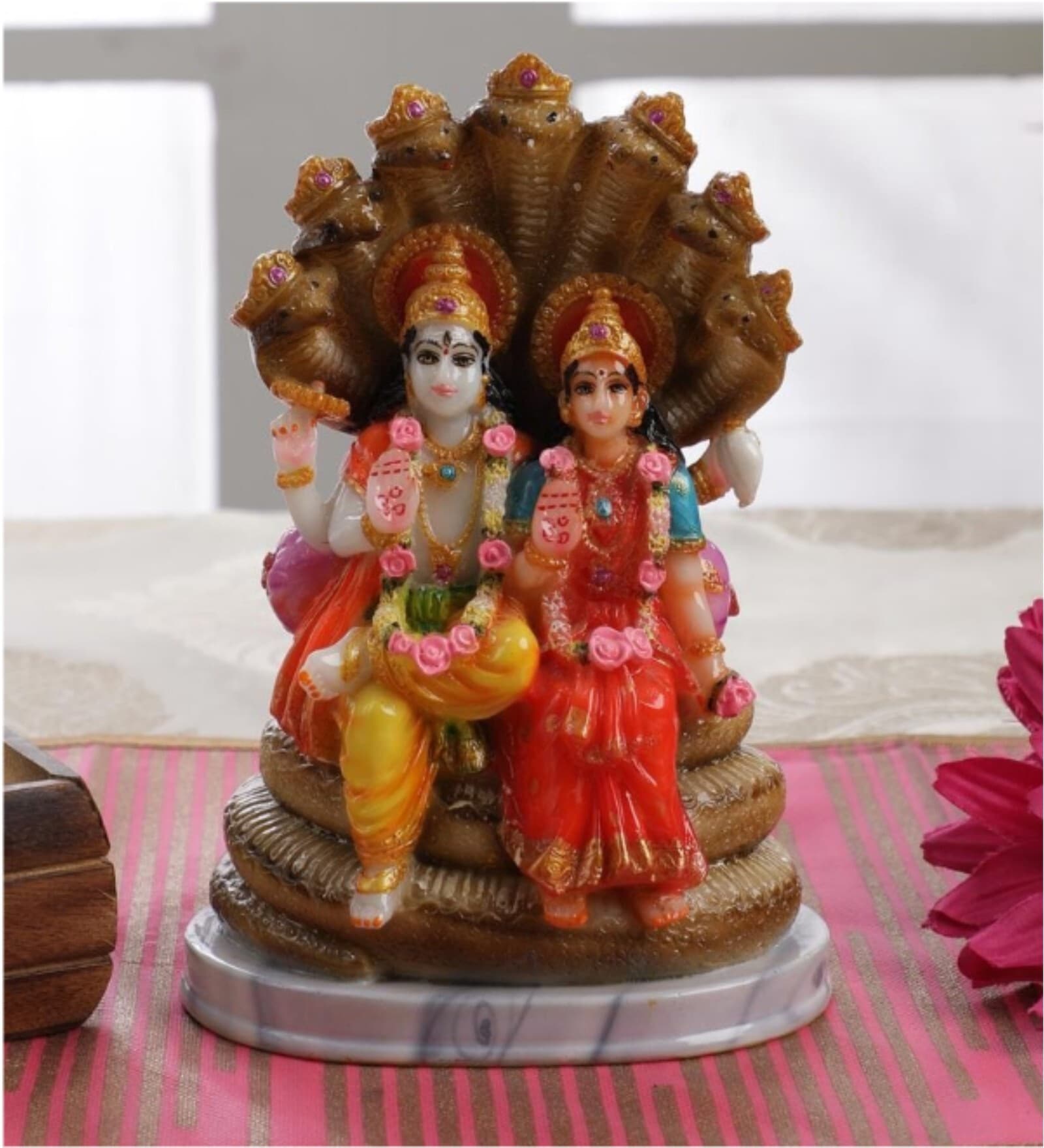 Buy Handpainted Vishnu Laxmi at 32% OFF by Chaque Decor | Pepperfry