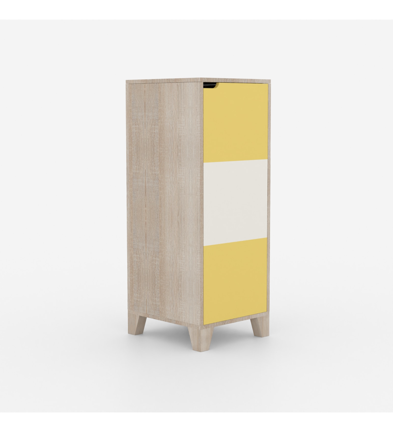 Handy Dandy Kids Storage Cabinet in Oak, Yellow and White Finish