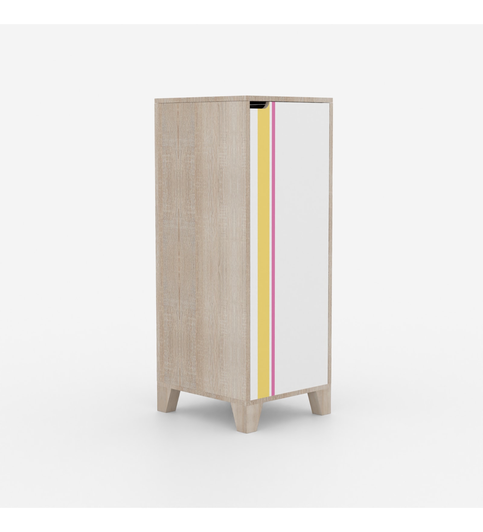 Handy Dandy Kids Storage Cabinet in Oak and Yellow Finish