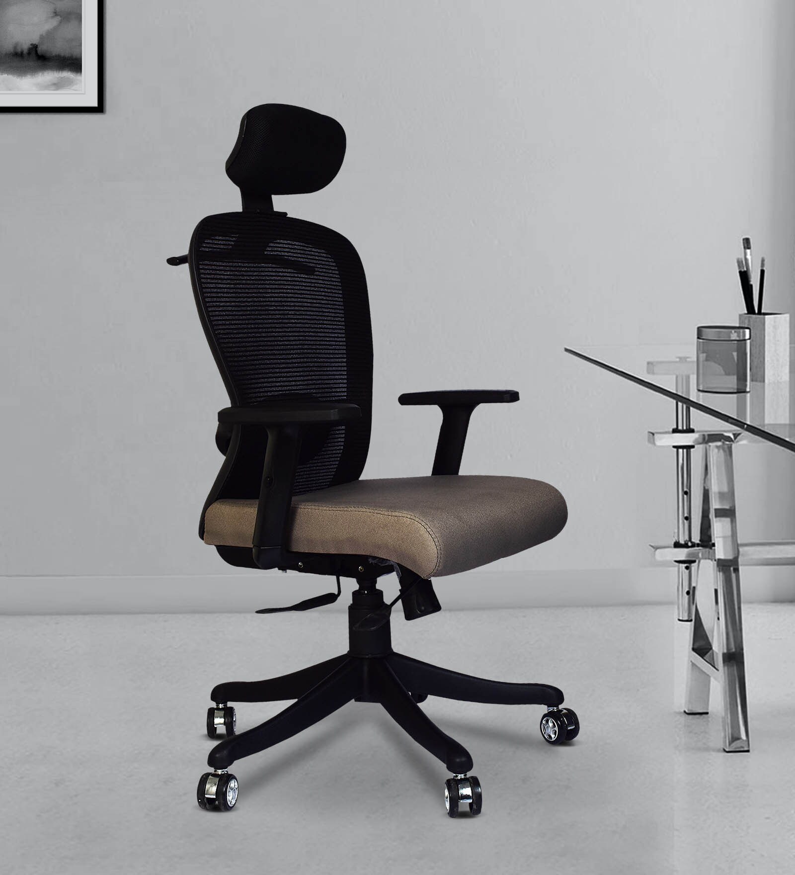 Buy Hangar Executive Chair in Black and grey Colour by EFC Online