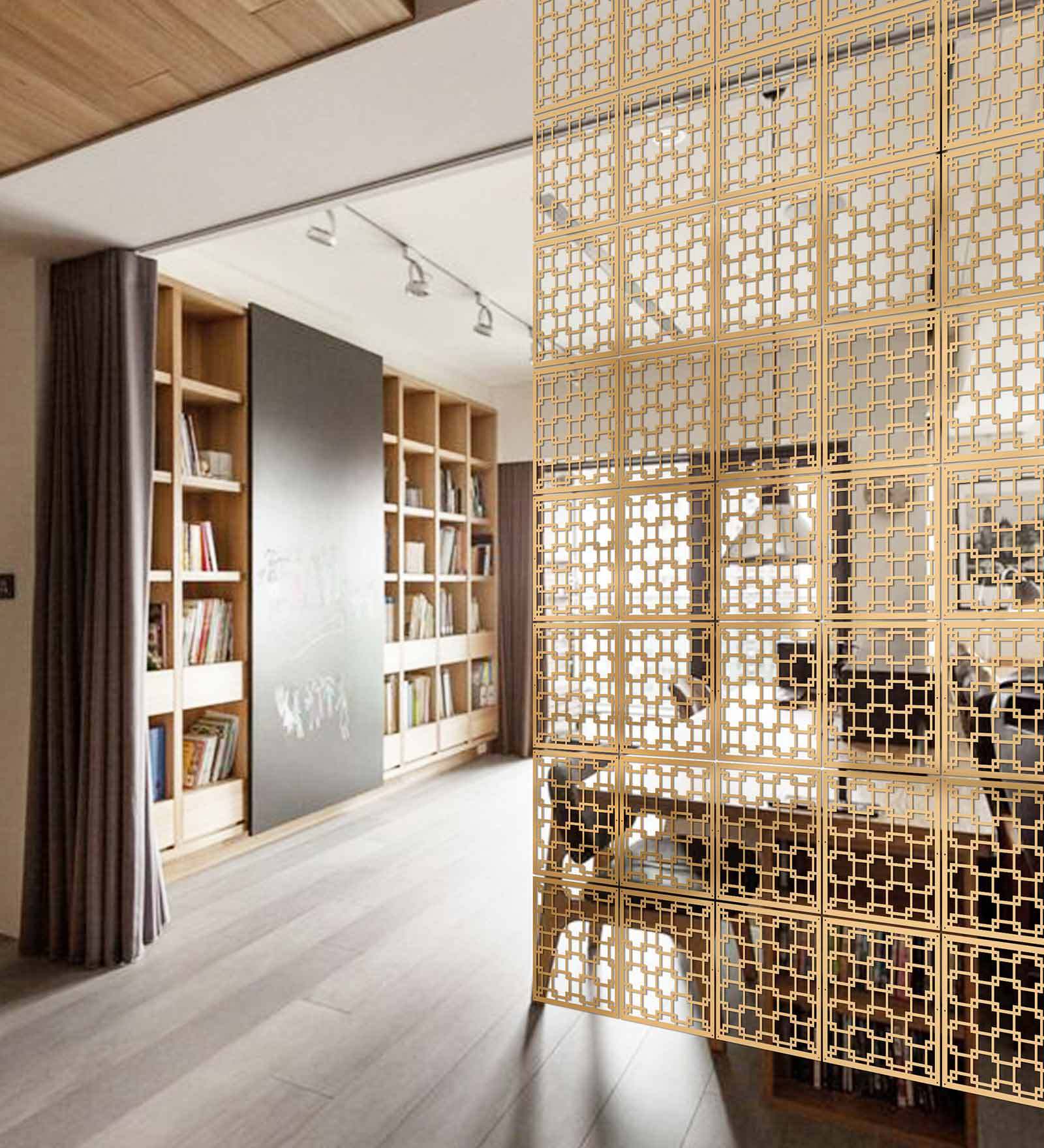 Acrylic Hanging Beverly Room Divider In Brown Colour