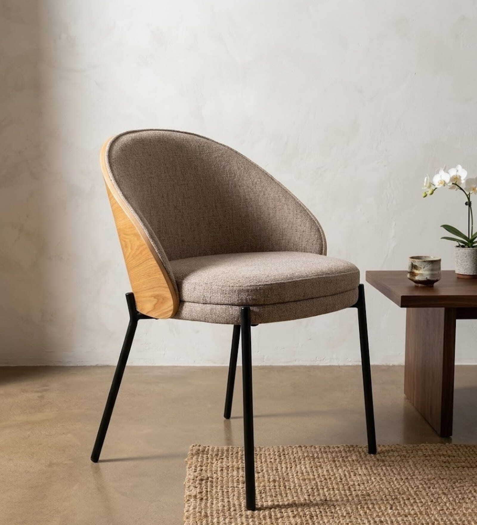 Hanoi Modern Dining Chair In Beige Colour