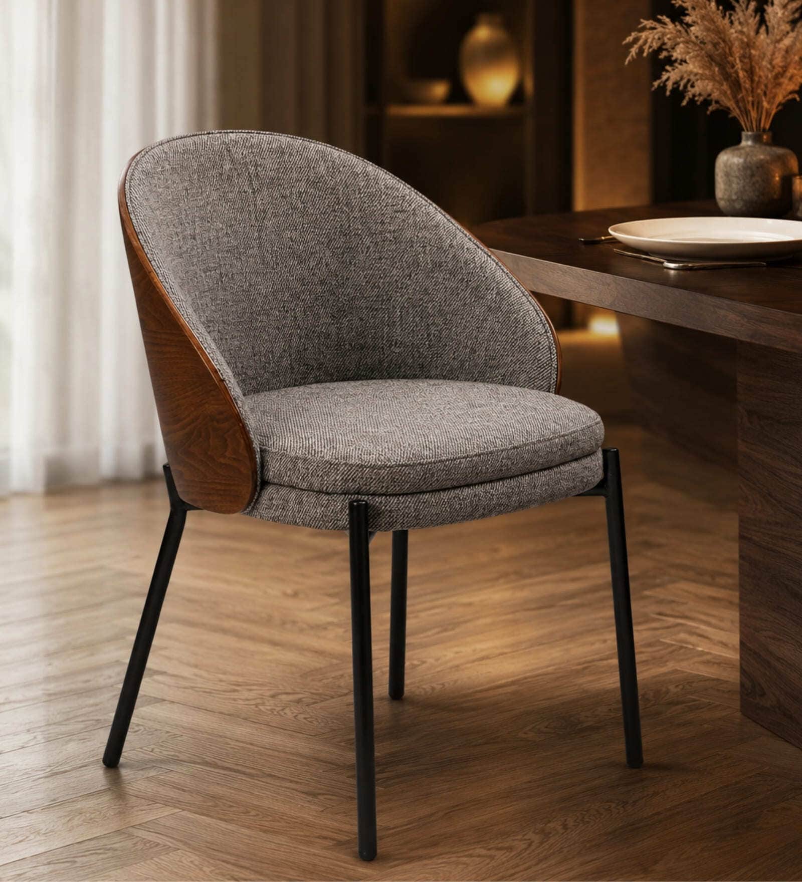 Hanoi Modern Dining Chair In Grey Colour