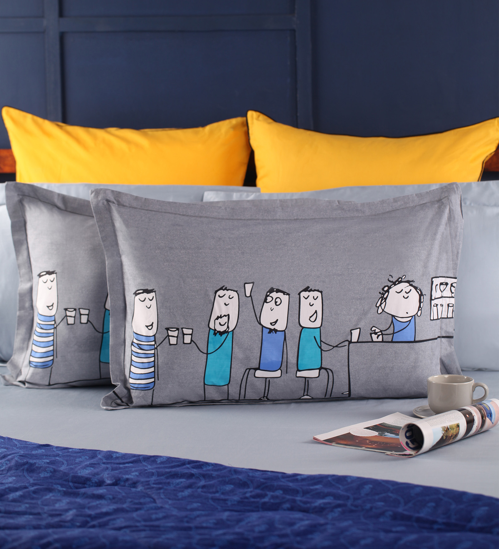 Happiness Pillow Cover in Multicolour