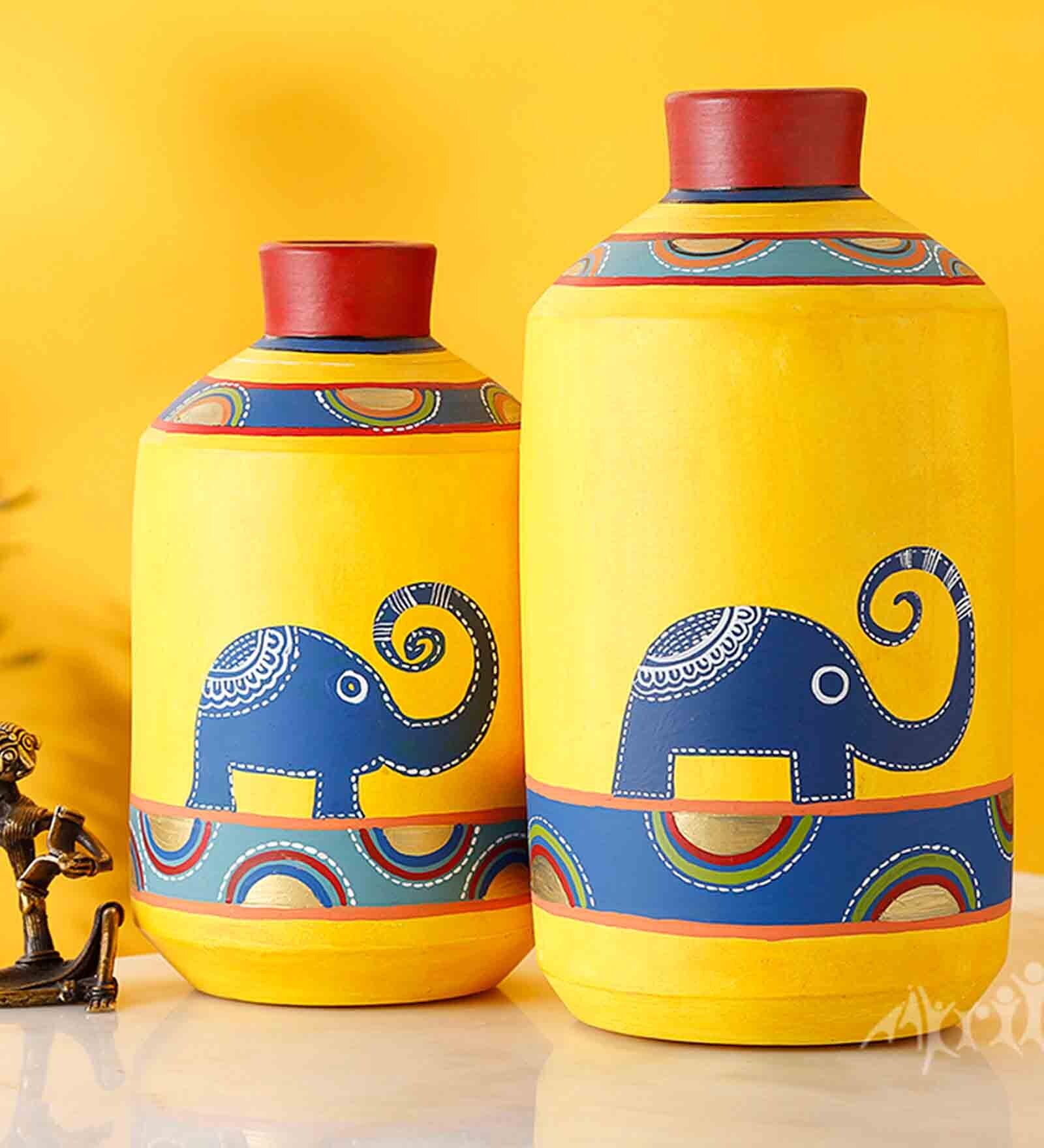 Happy Elephants (Set of 2) Floor Vase