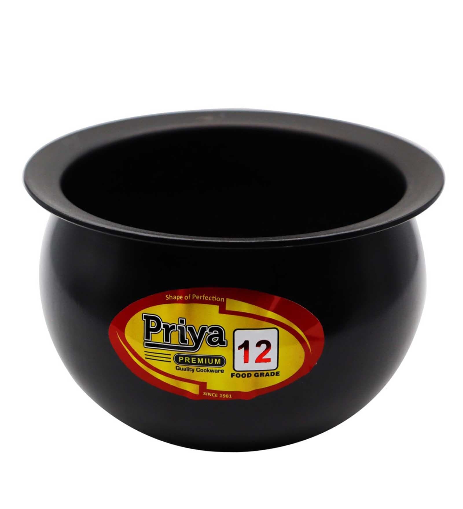 Priya 2 Ltrs Hard Anodised Black Aluminium Cooking Pot