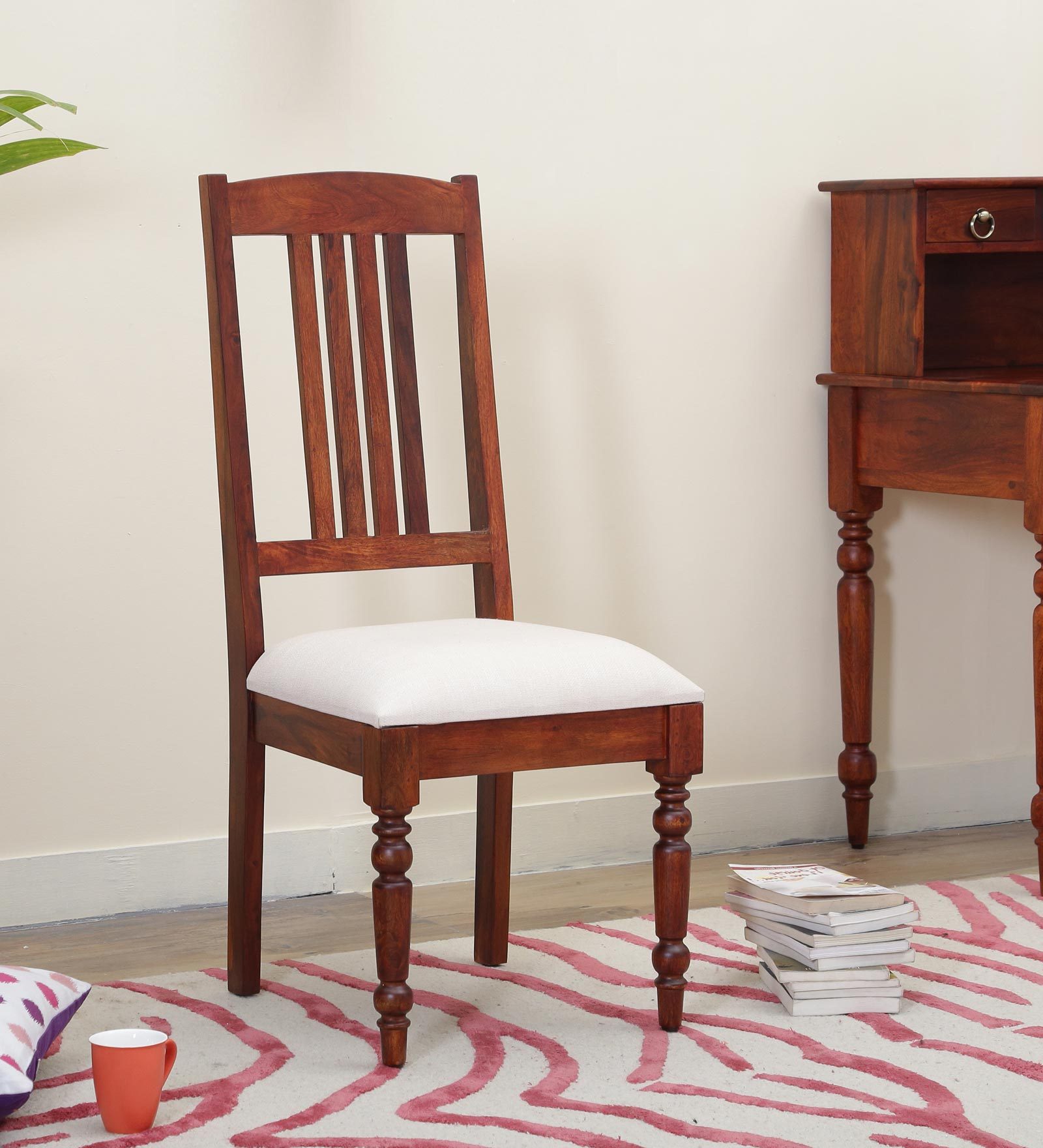 Buy Harleston Solid Wood Dining Chair in Honey Oak Finish By Amberville