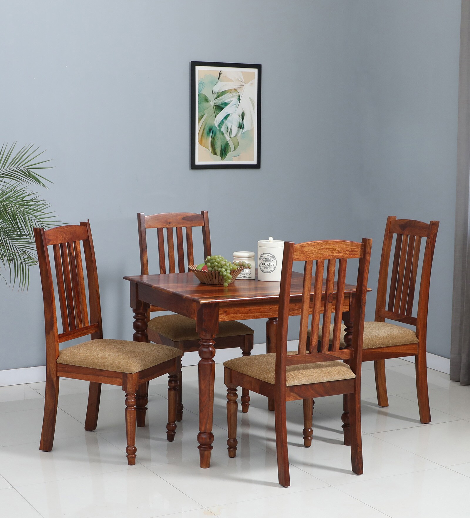 Buy Harleston Sheesham Wood 4 Seater Dining Set in Scratch Resistant ...