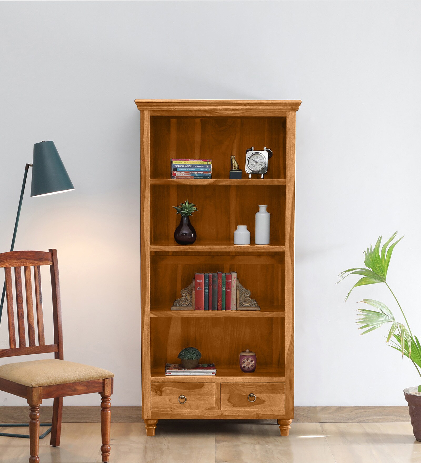 Buy Harleston Sheesham Wood Book Shelf In Scratch Resistant Rustic Teak