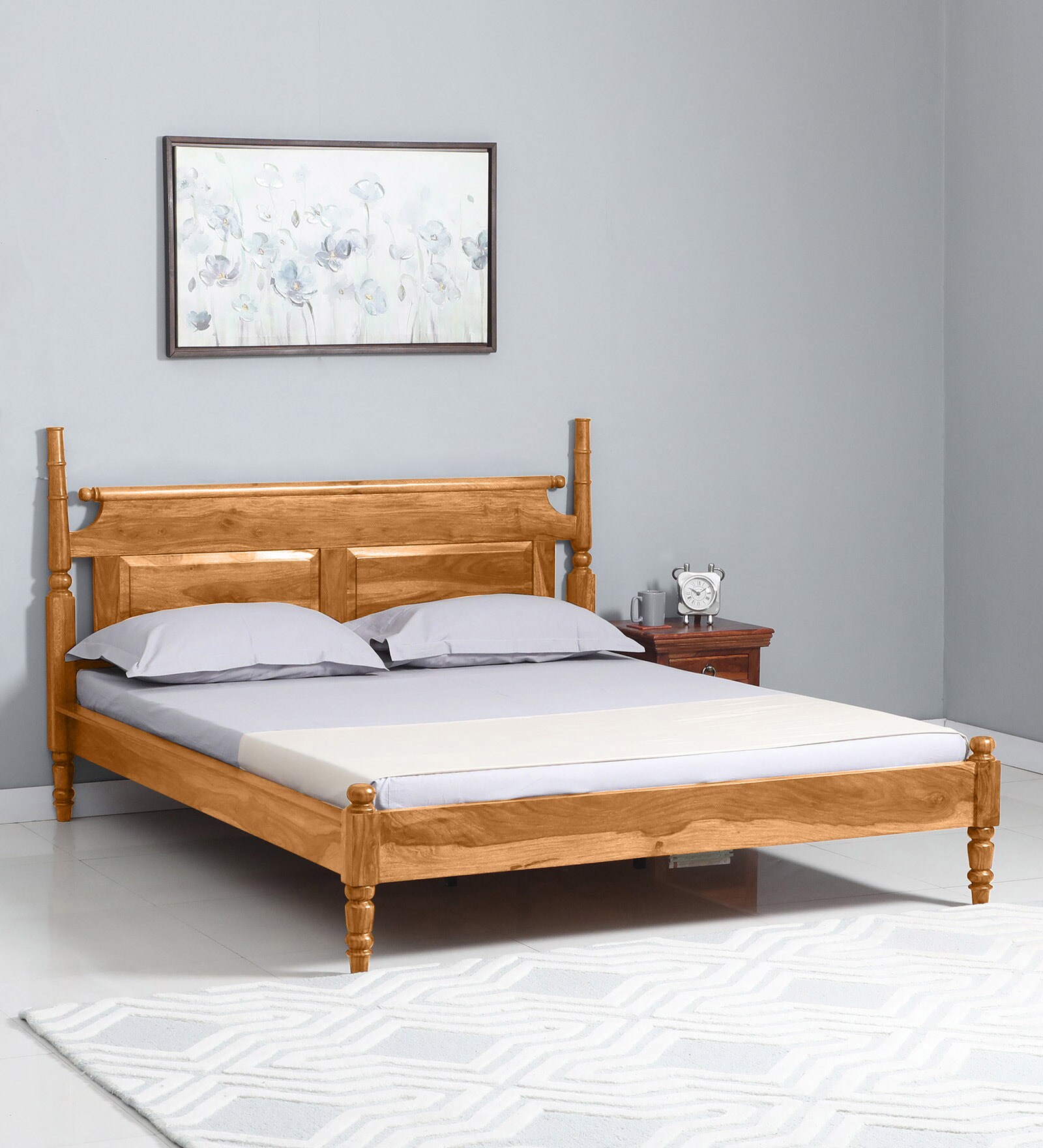 Buy Harleston Sheesham Wood King Size Bed In Scratch Resistant Rustic