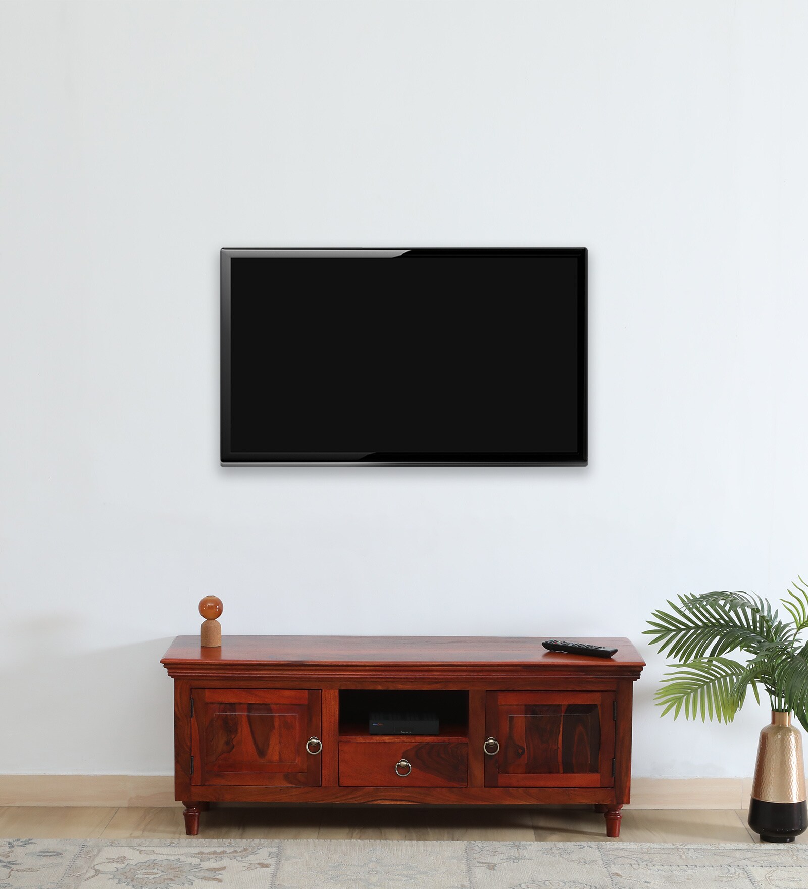 Harleston Sheesham Wood TV Console in Scratch Resistant Honey Oak  Finish for TVs up to 50"
