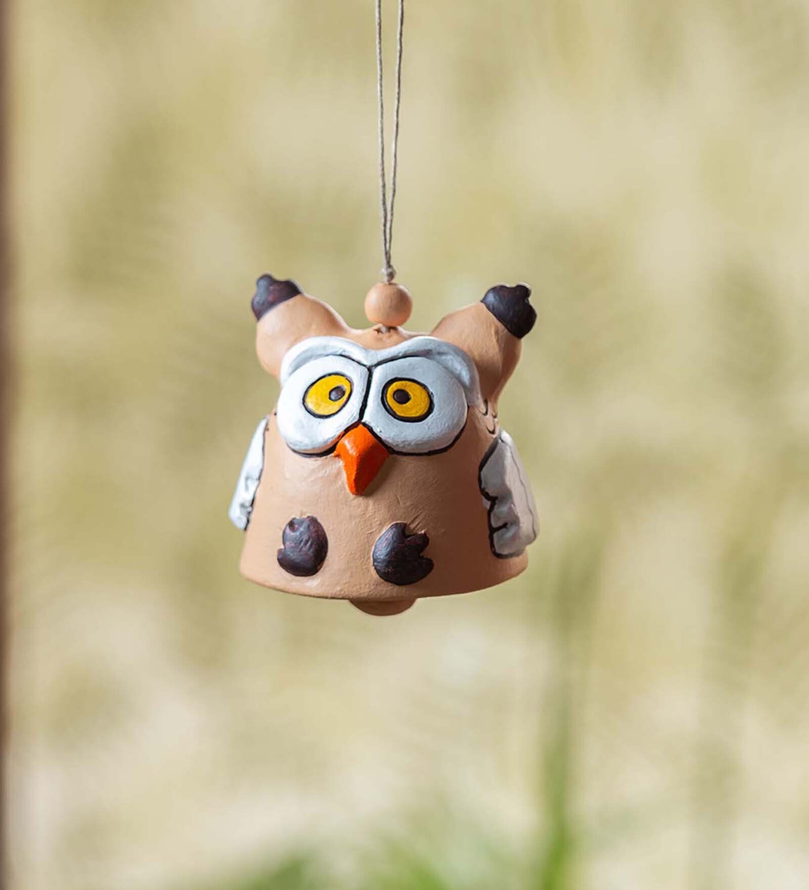 Harmonious Hoots Handmade Multicolour Terracotta Wind Chime & Decorative Hanging