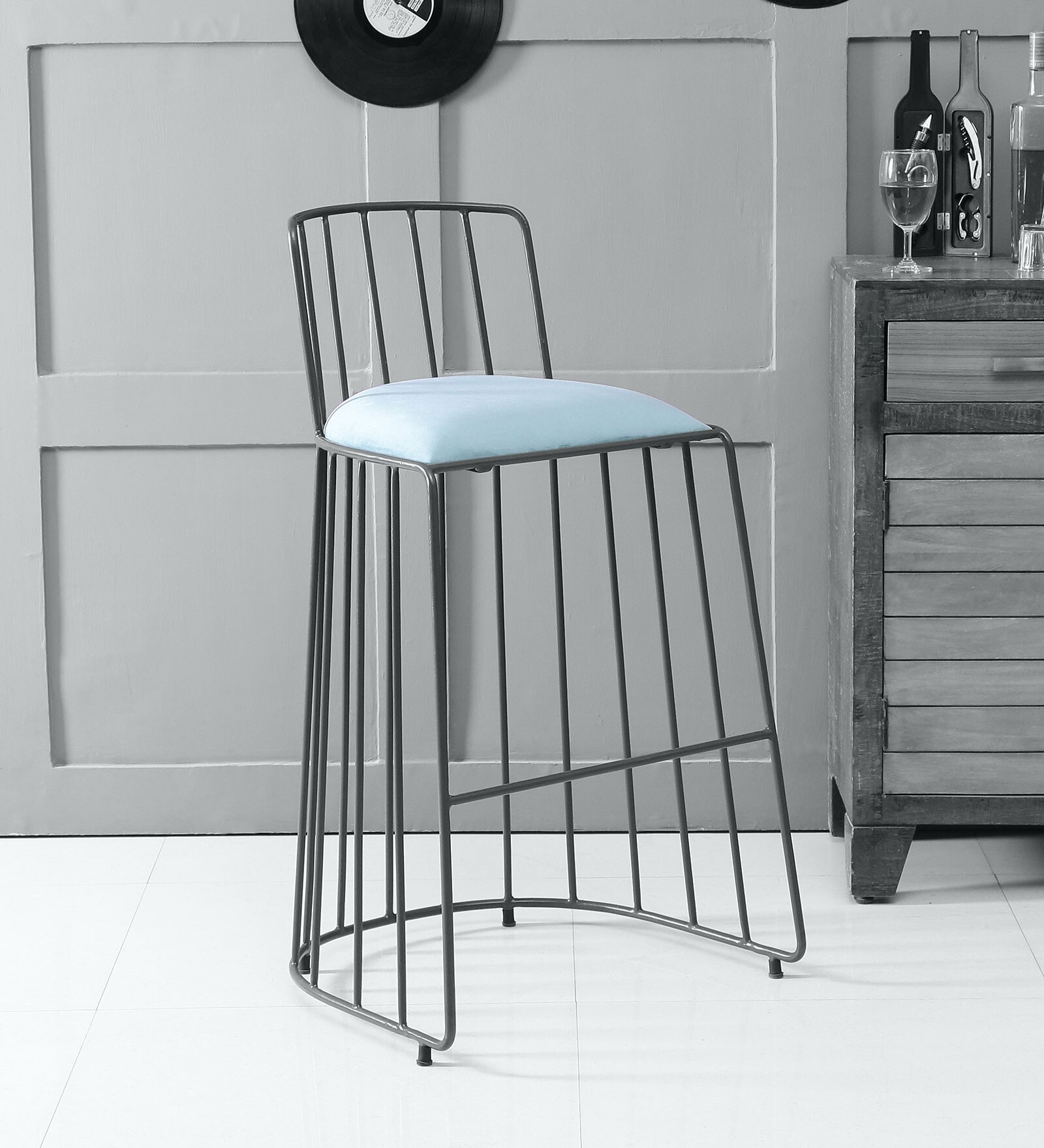 Harp Cushioned Bar Stool
