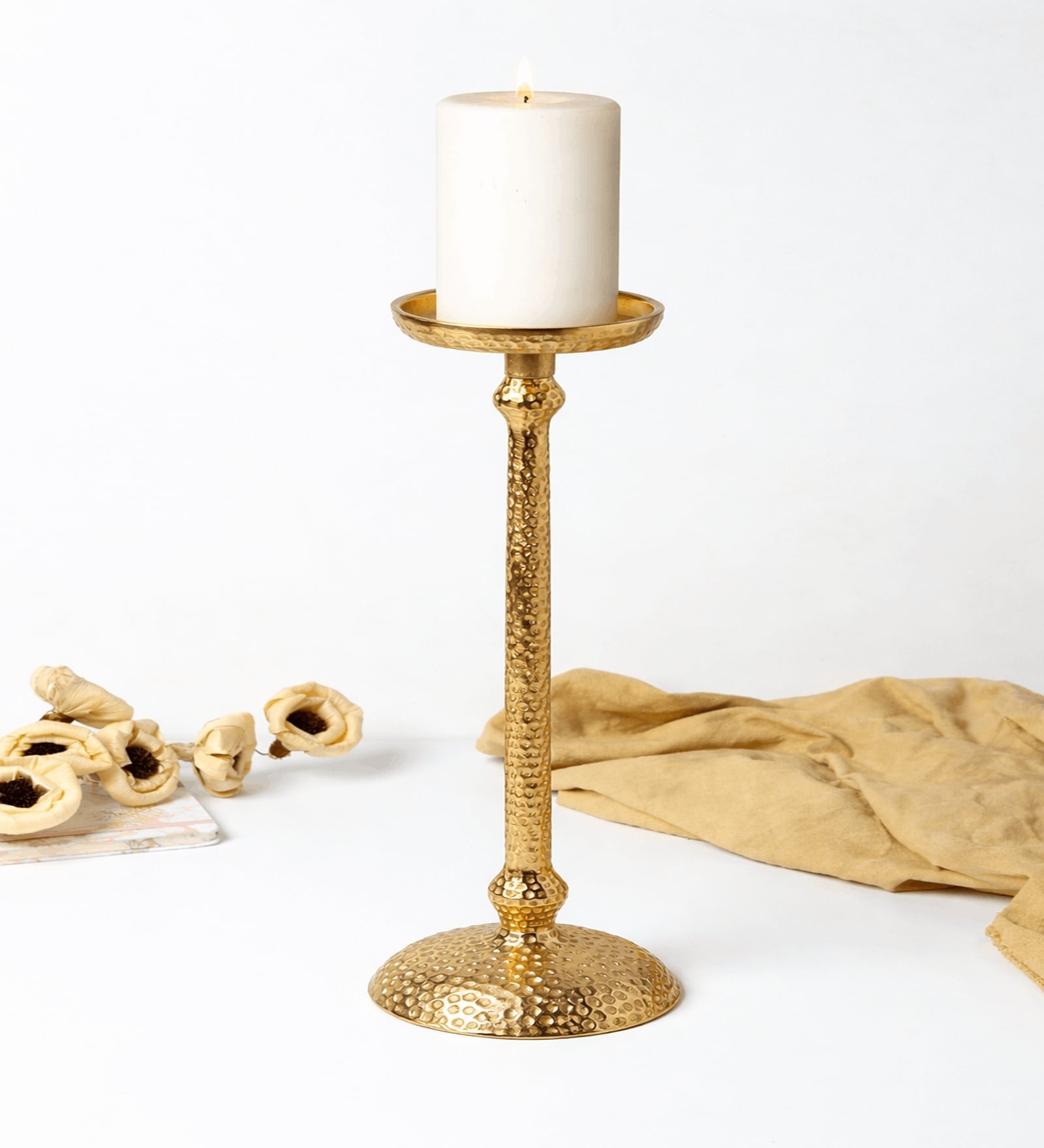 Harrington Large Gold Candle Holder