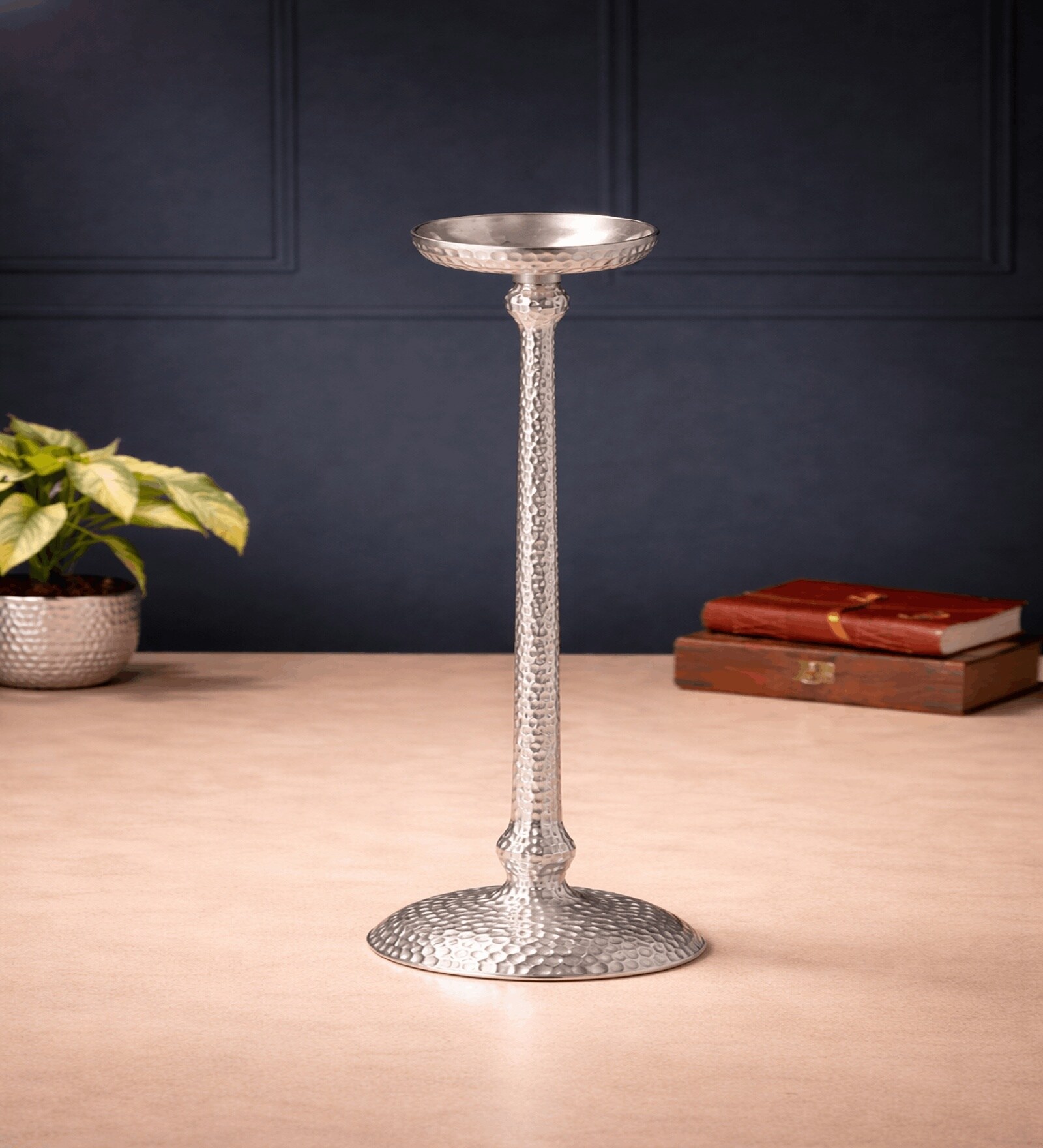 Harrington Large Silver Candle Holder
