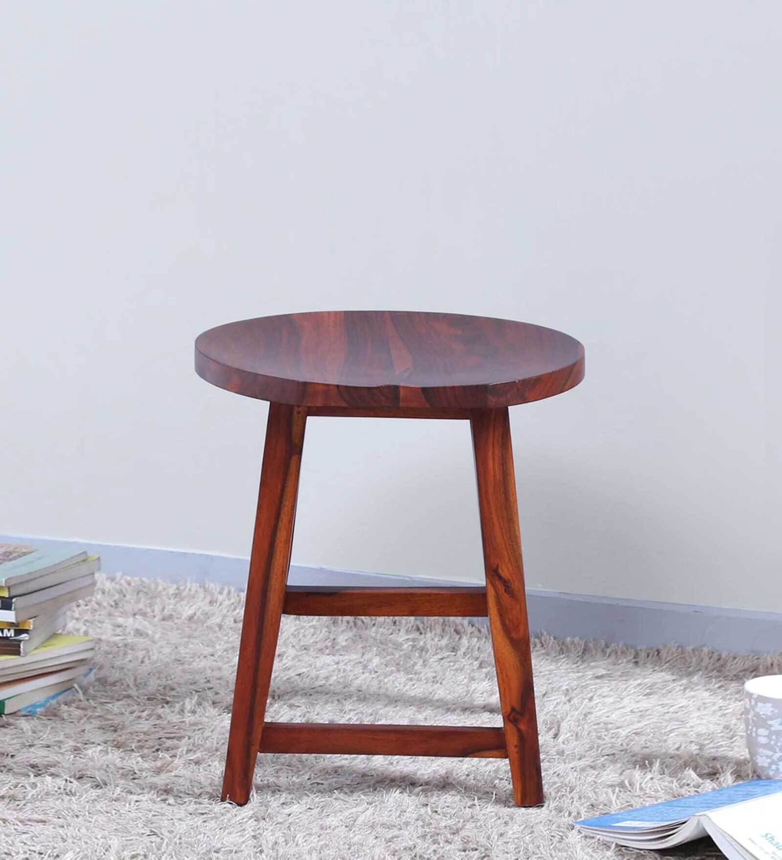 Harrington Sheesham Wood Seating Stool In Honey Oak Finish