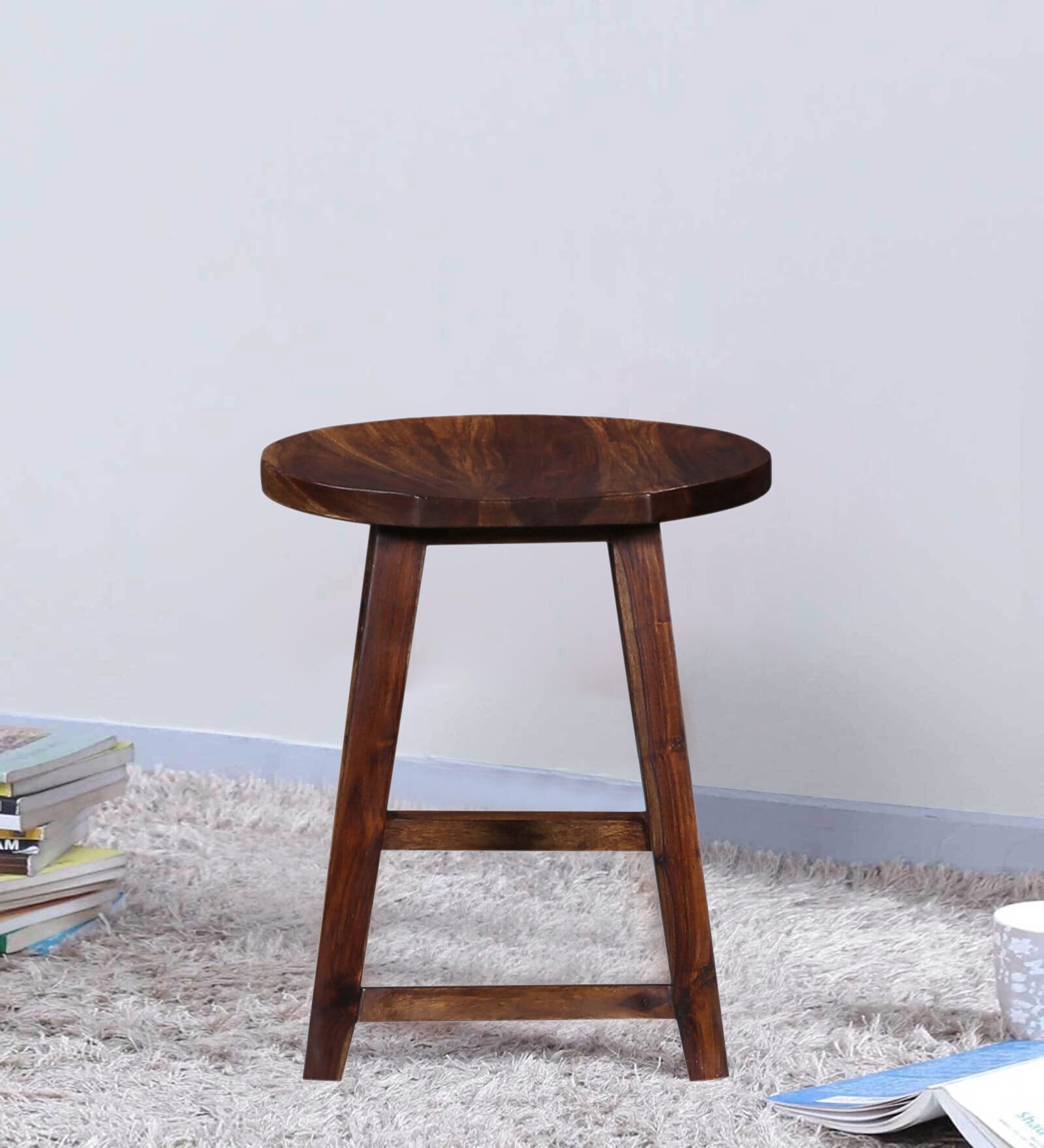 Harrington Sheesham Wood Seating Stool In Provincial Teak Finish