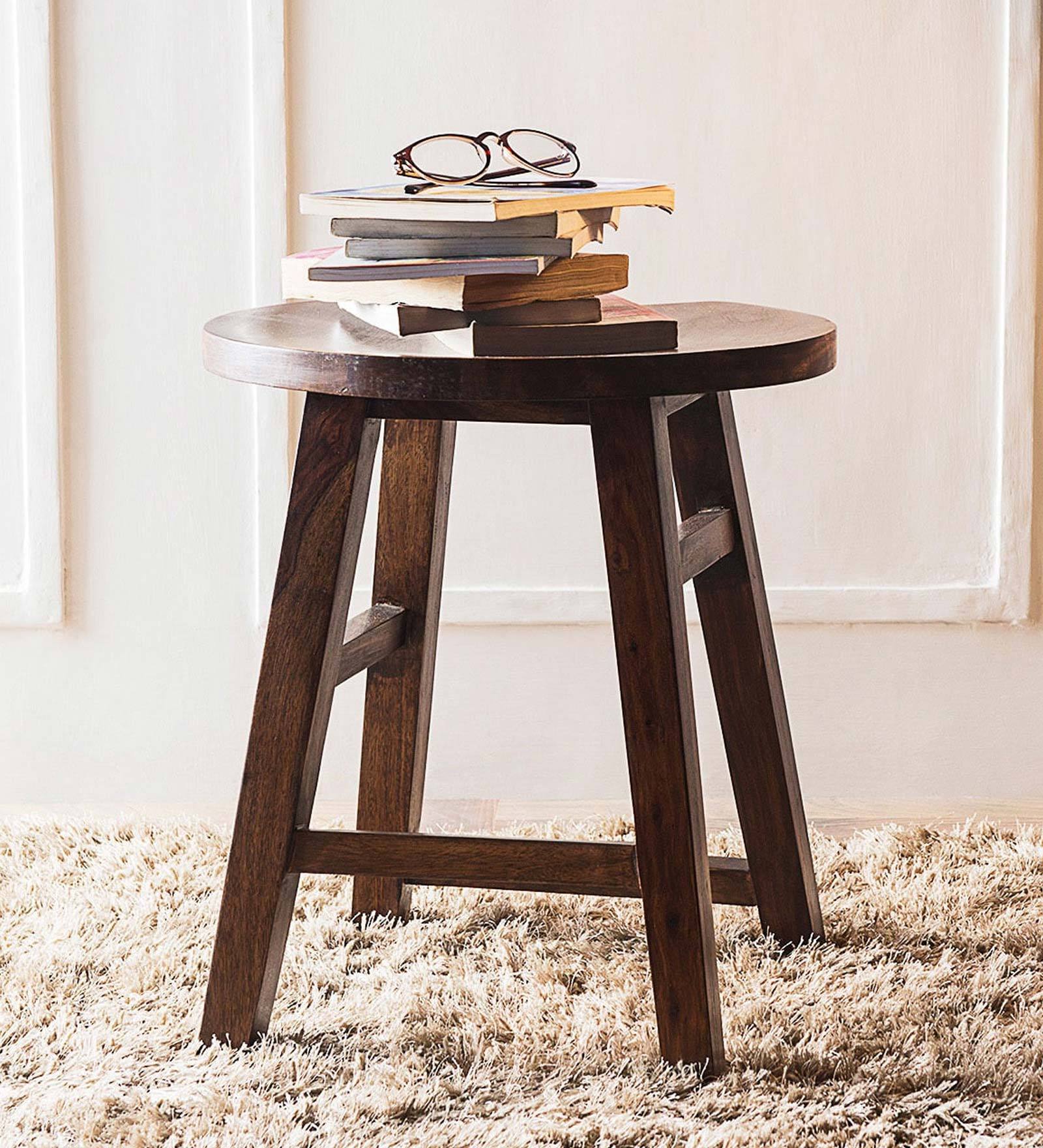 Harrington Sheesham Wooden Stool Pepperfry Harrington Solid Wood