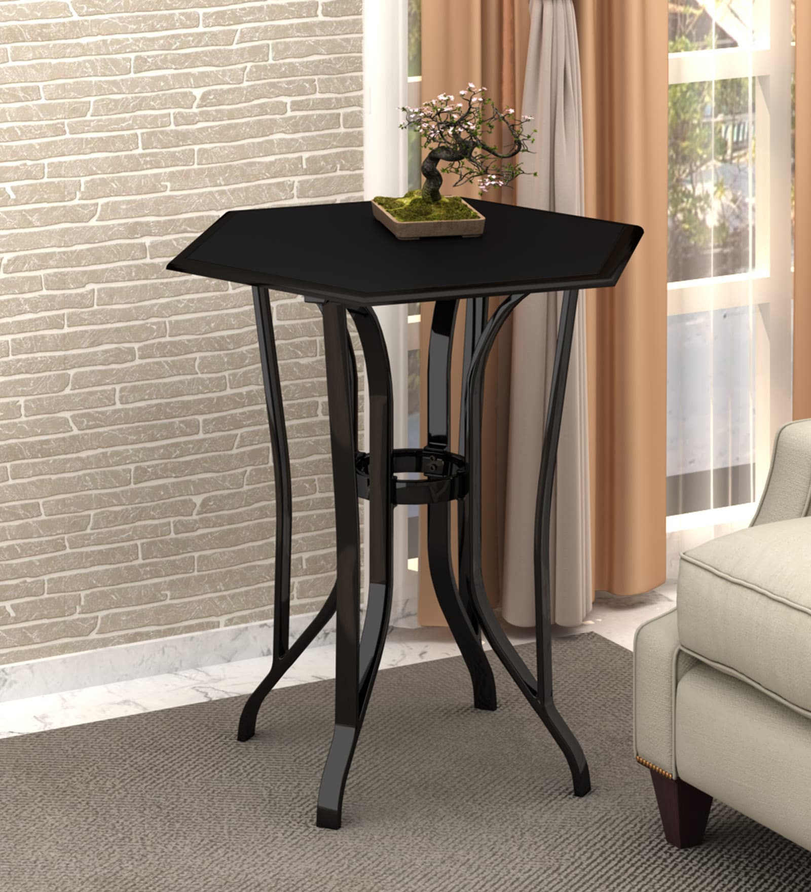 Harry Metal End Table in Black Colour