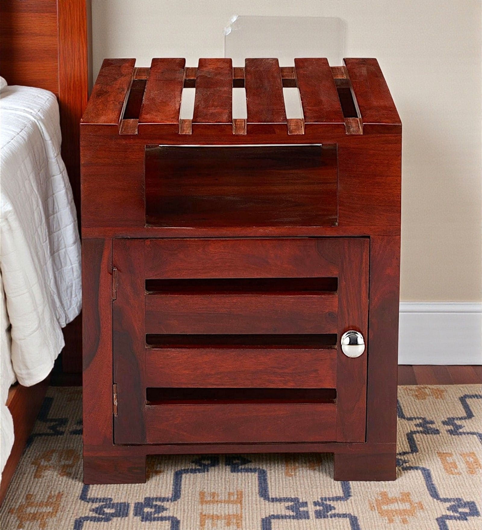 Harvey Bedside Table In Honey Finish