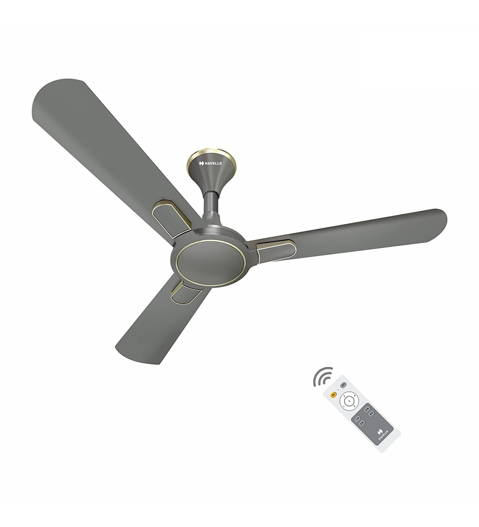 Havells Bianca 1200mm Energy Saving with Remote Control 5 Star Decorative BLDC Ceiling Fan Slate