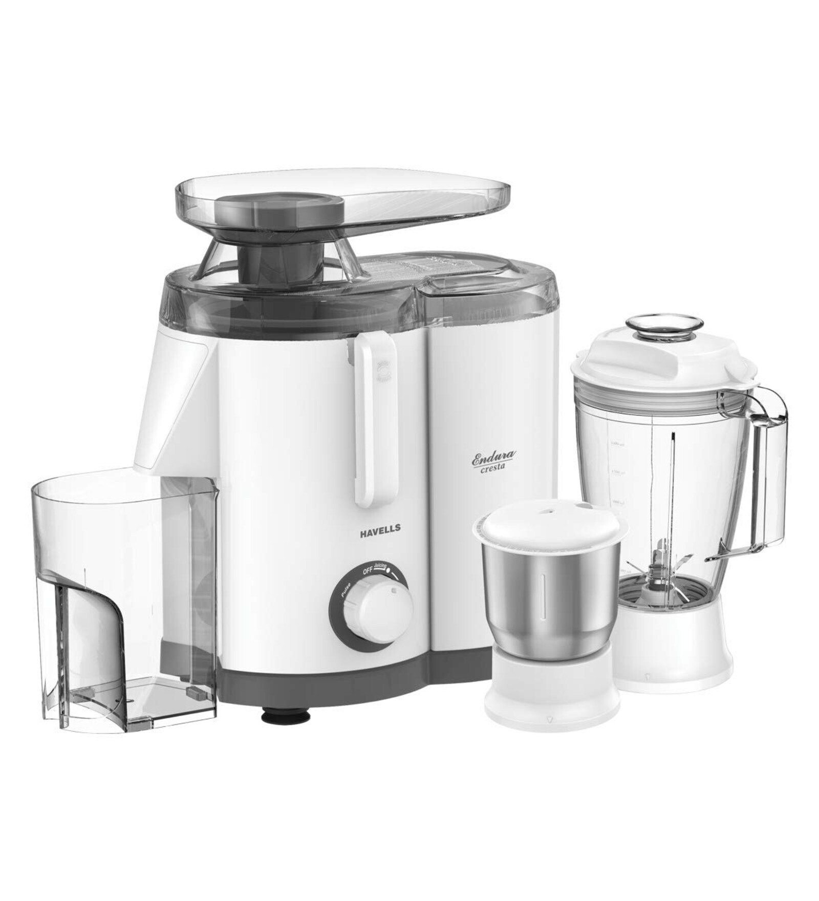 Havells Endura Cresta 500W Juicer Mixer Grinder with 3 Jars