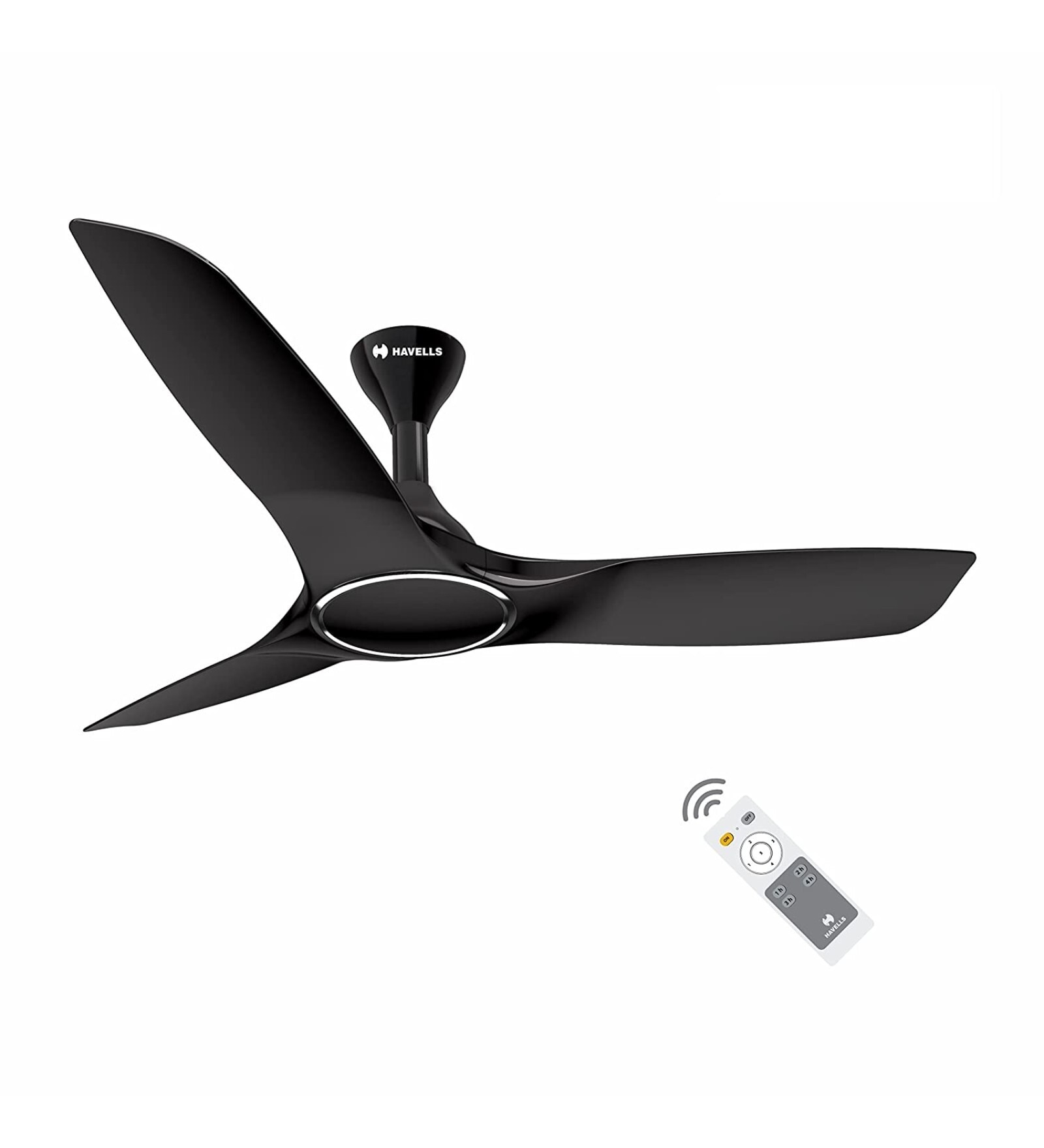 Havells Stealth Air The most silent BLDC fan with Premium Look and Finish, 1200mm BLDC motor and Remote Controlled Ceiling Fan Metallic Black