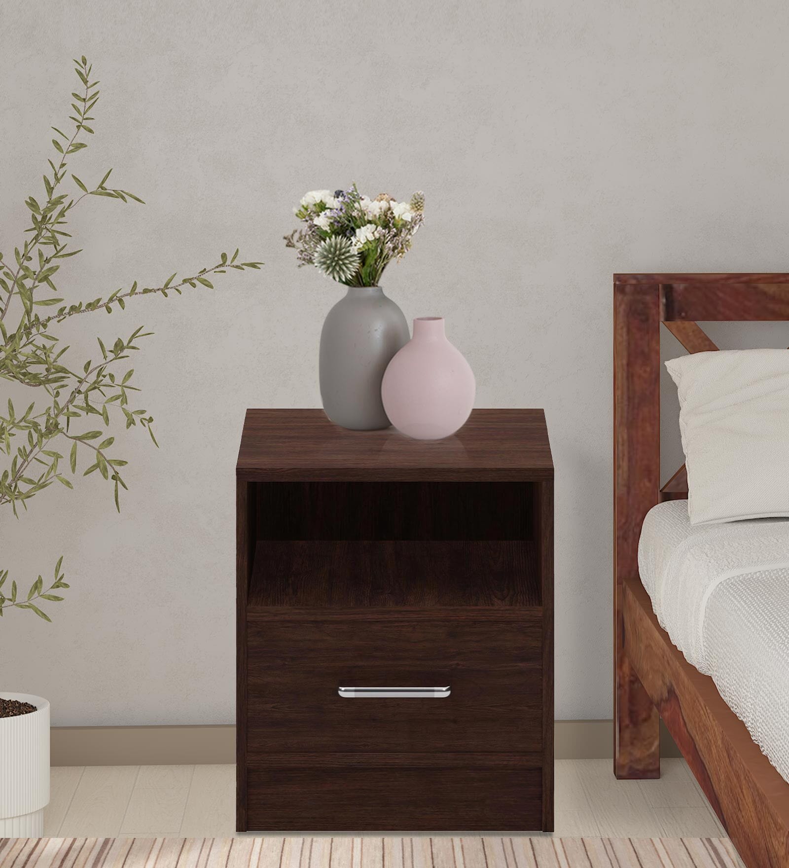 Haven Bedside Table in Brown Colour