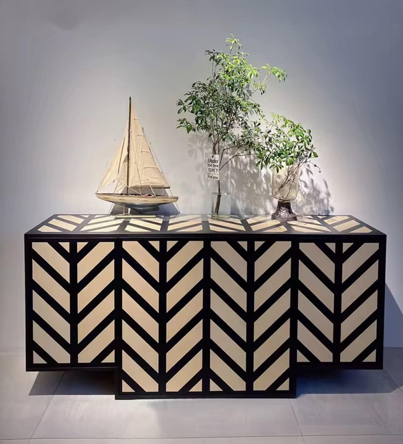 Haven Glory Sideboard in Black and White Finish