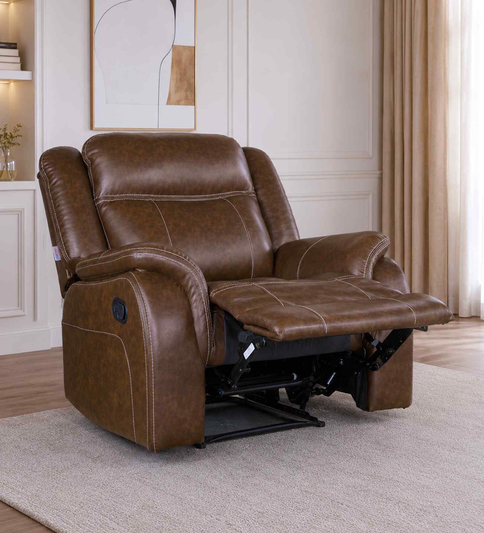 Haven Leatherette 1 Seater Sofa In Dark Brown Colour Haven Leatherette 1 Seater Sofa In Dark Brown Colour