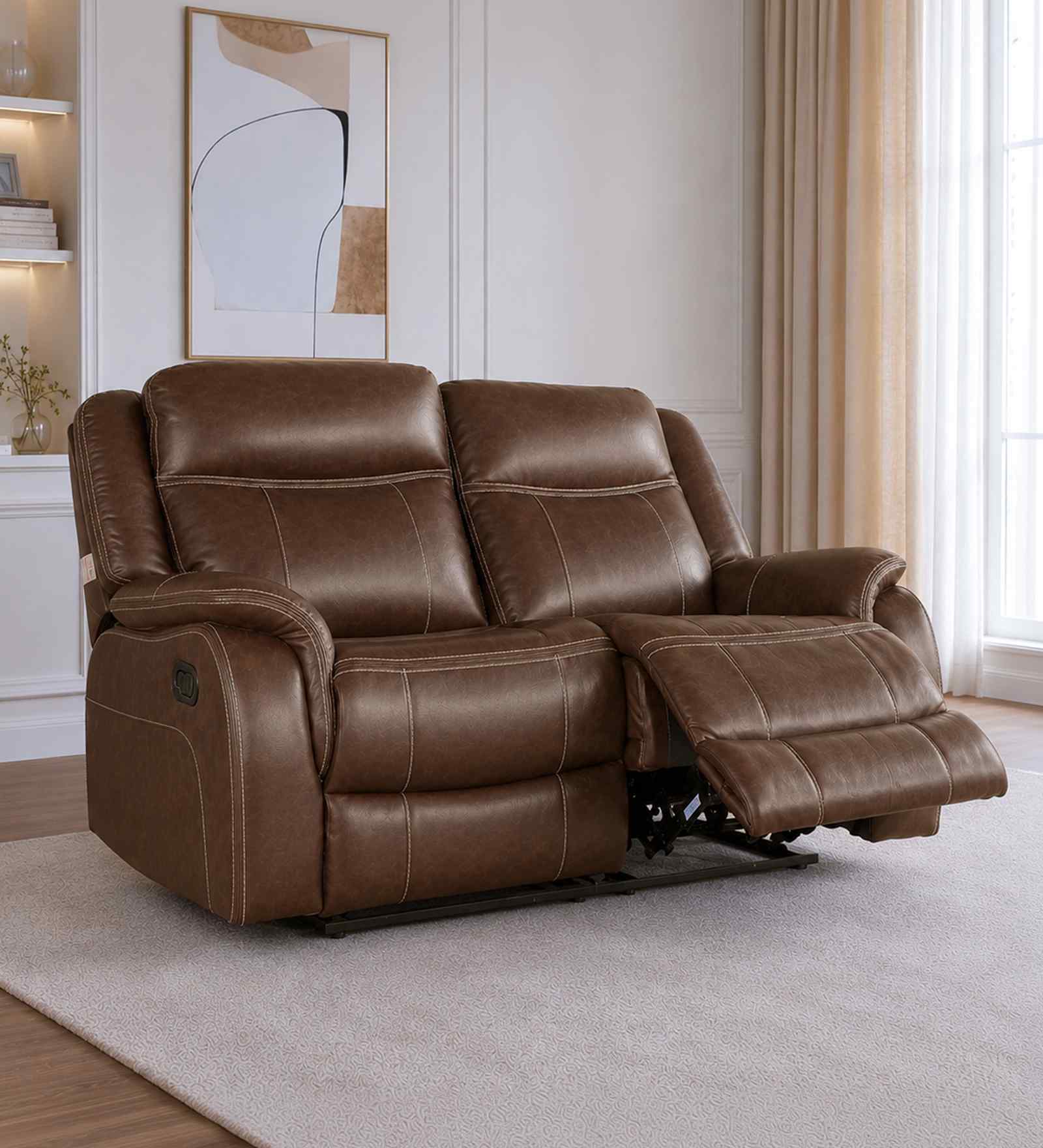 Haven Leatherette 2 Seater Sofa In Dark Brown Colour Haven Leatherette 2 Seater Sofa In Dark Brown Colour