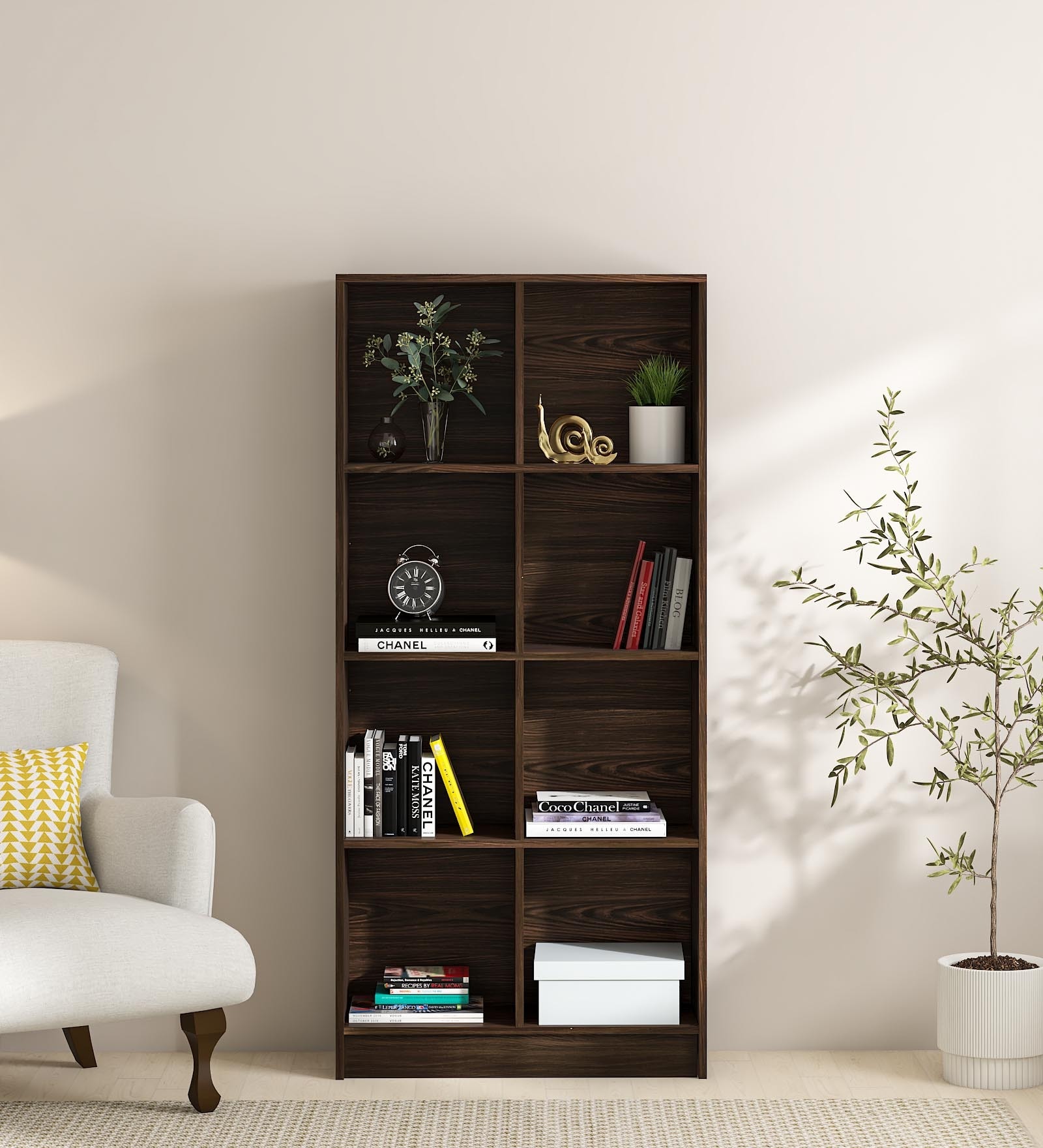 Hayao 8 Cube Book Shelf in Wenge Finish
