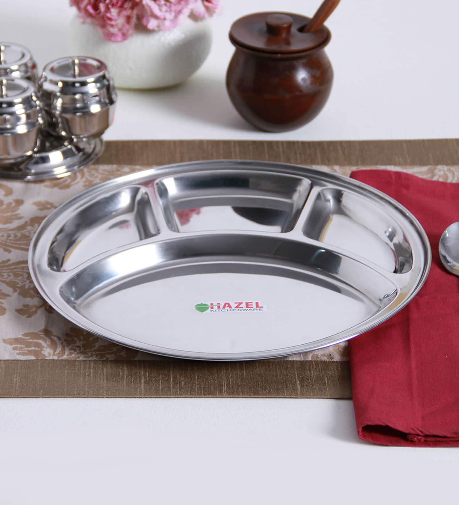 Hazel 4 Compartment Langar Thali Lunch Plate