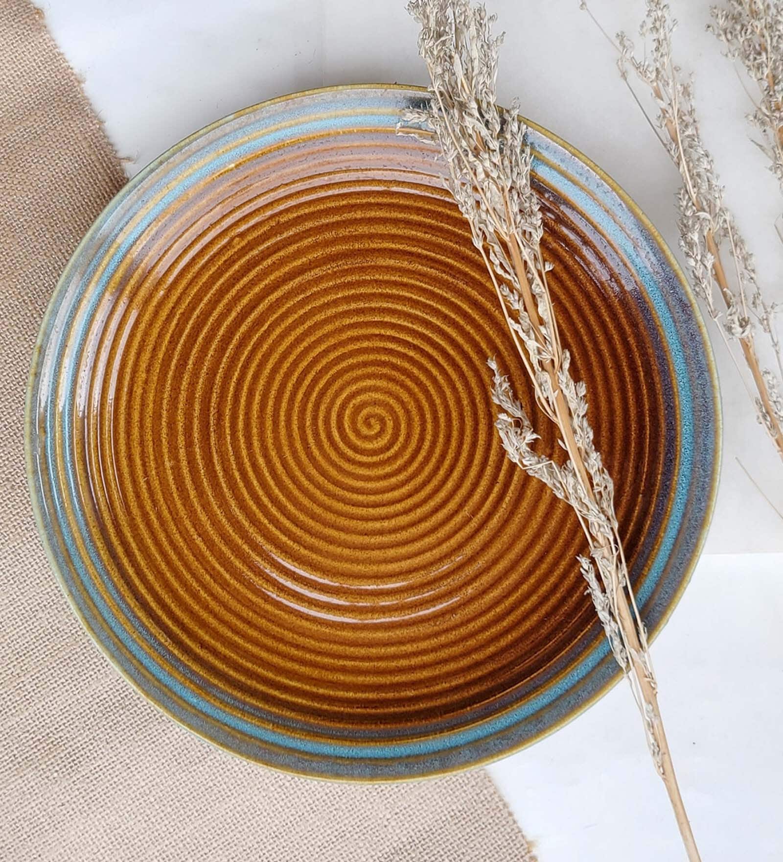 Hazel Satin 10 Inch Brown Ceramic Dinner Plate