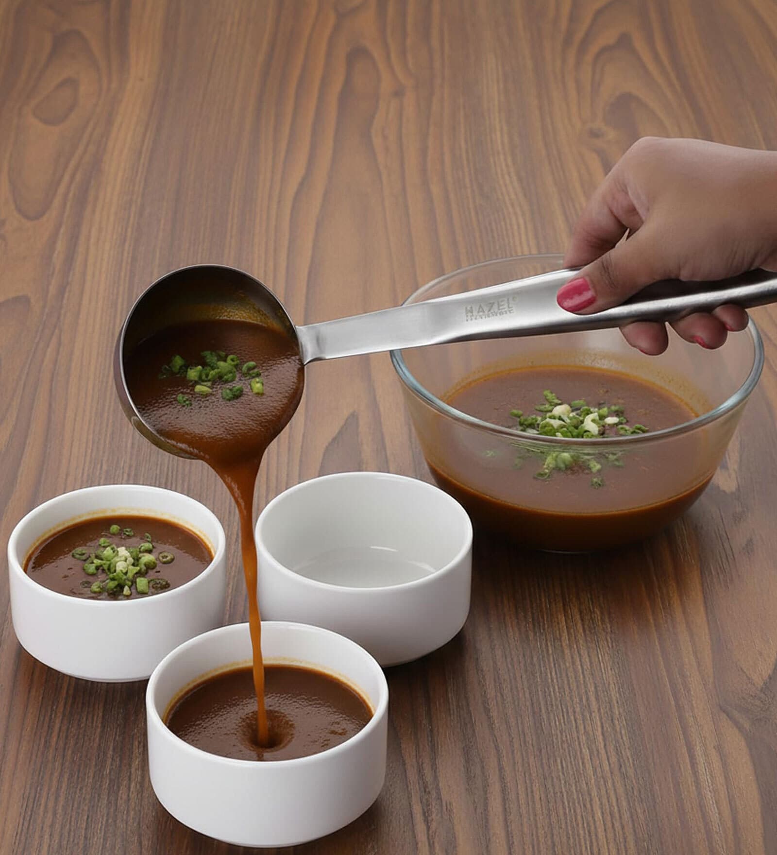 HAZEL Stainless Steel Ladle with Handle, Doya/Loti Tea Pourer Loti Tea Pourer Canteen Server, Small
