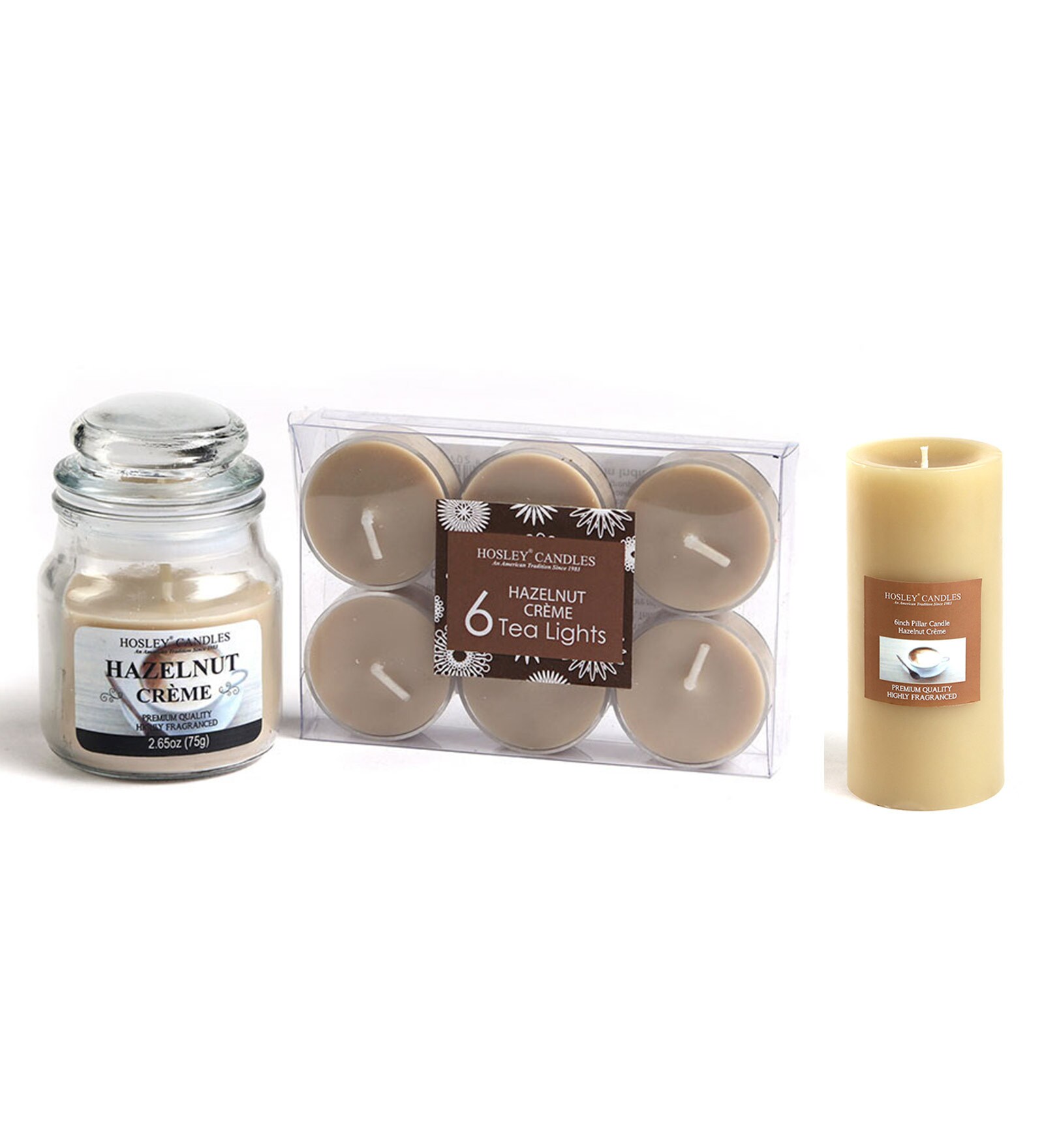 Buy Hazelnut Creme Aroma Set of 6 Scented Candles by Hosley at 38 OFF