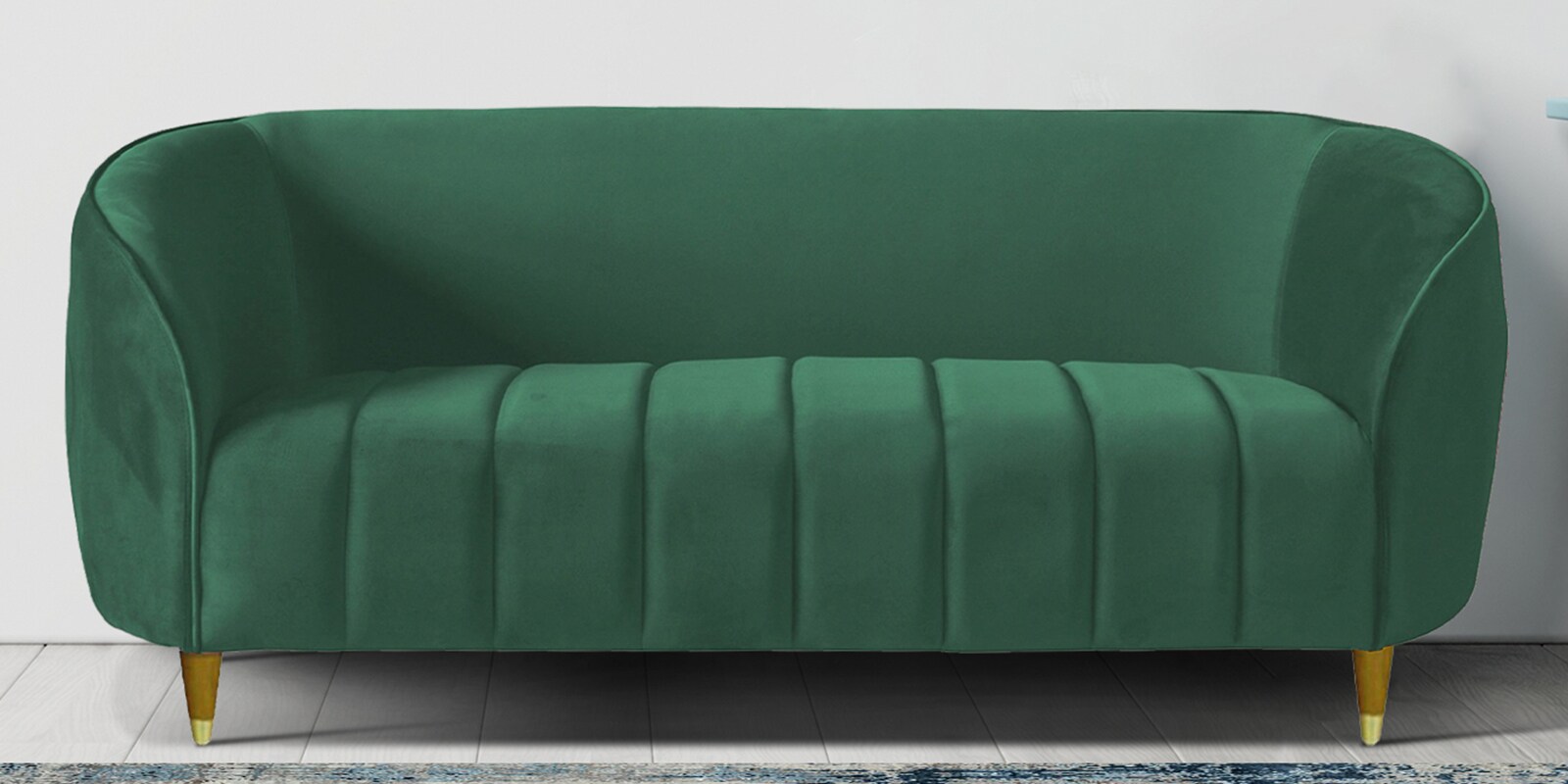 Hairo Velvet 2 Seater Sofa In Forest Green Colour