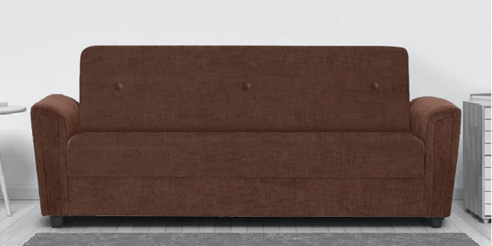 Buy Hamburg 3 Seater Sofa in Dark Brown Colour at 22 OFF by Solace