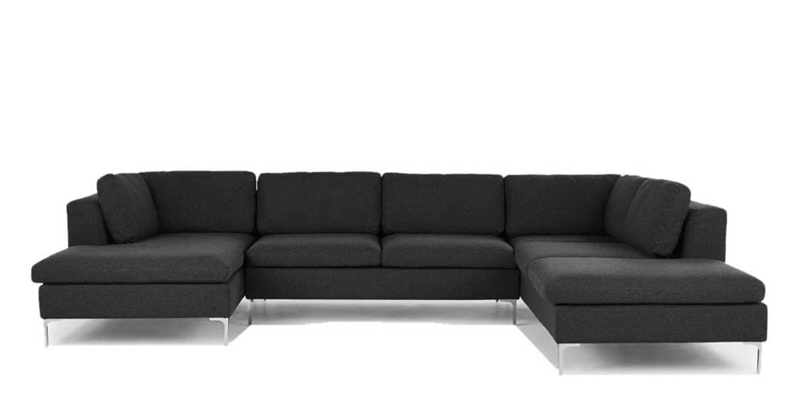 Buy Hamilon Fabric Corner Sofa in Dark Grey Colour in C Shape at 100