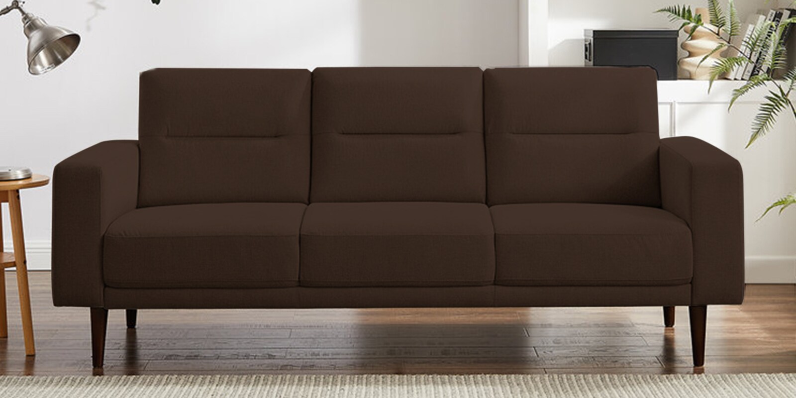 Harbel Fabric 3 Seater Sofa in Cholocate Brown Colour