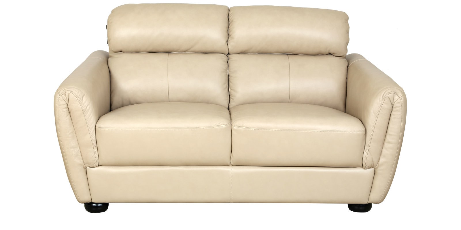 Buy Hazel Half Leather Two Seater Sofa in Taupe Colour by HomeTown