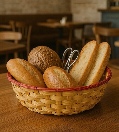Multipurpose Bamboo Set Of 2 Kitchen Basket   Ideal Fruit,Vegetable & Gift Basket Hamper