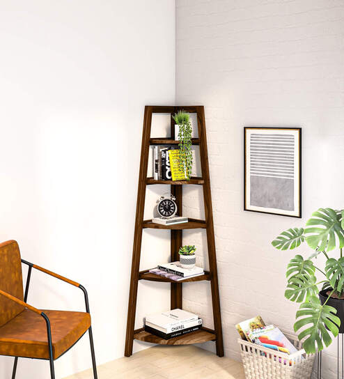 Hagley Sheesham Wood Bookshelf In Provincial Teak Finish